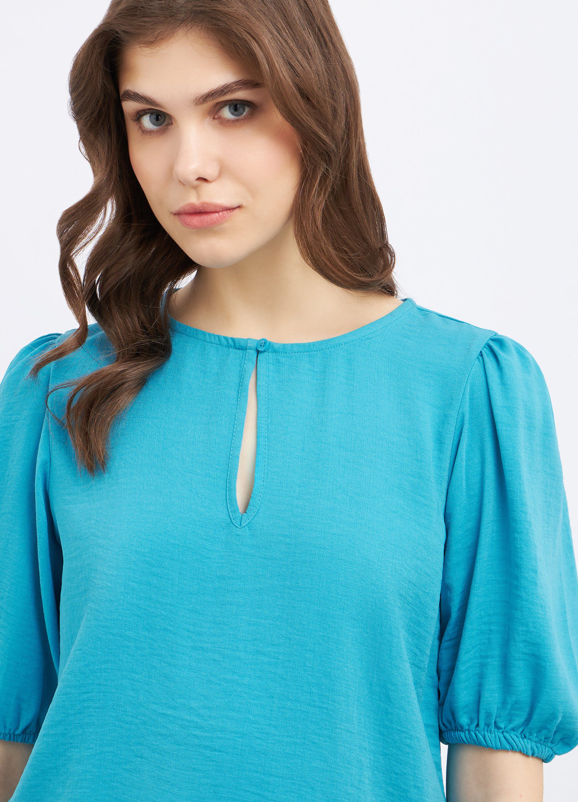 Blusa con maniche a palloncino donna_2