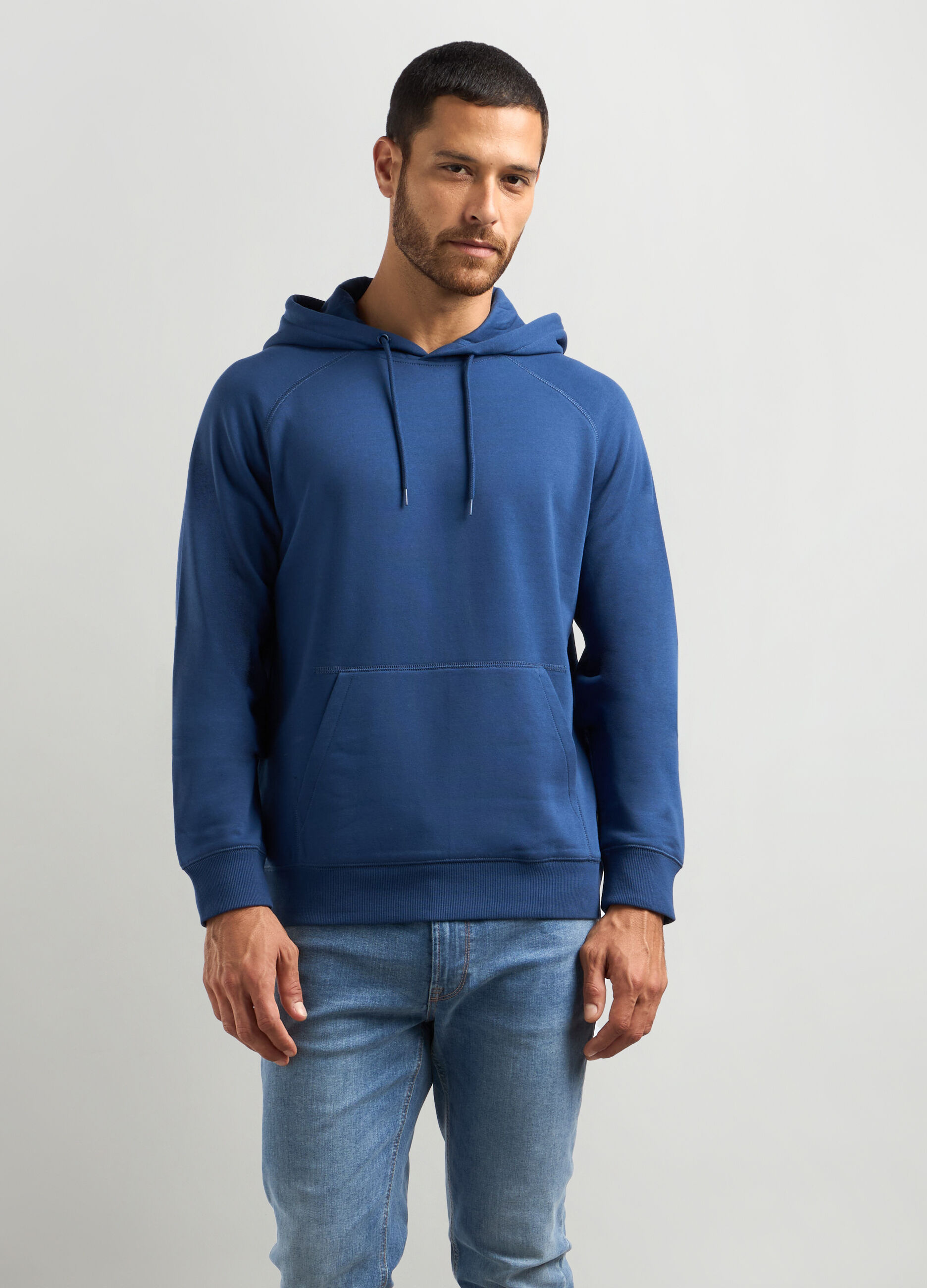 Felpa con cappuccio in misto cotone uomo _0