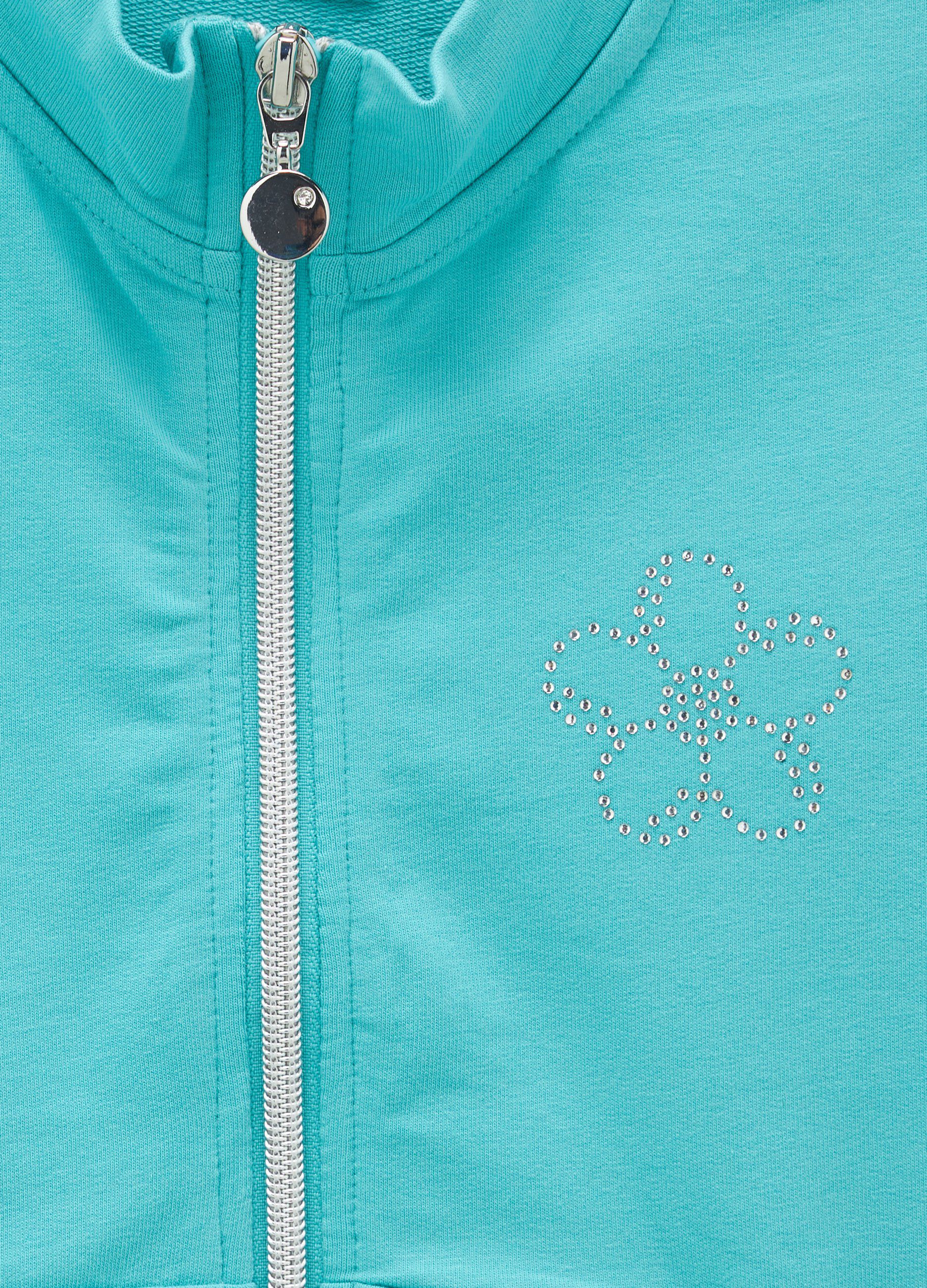 Felpa full-zip in cotone stretch bambina_1