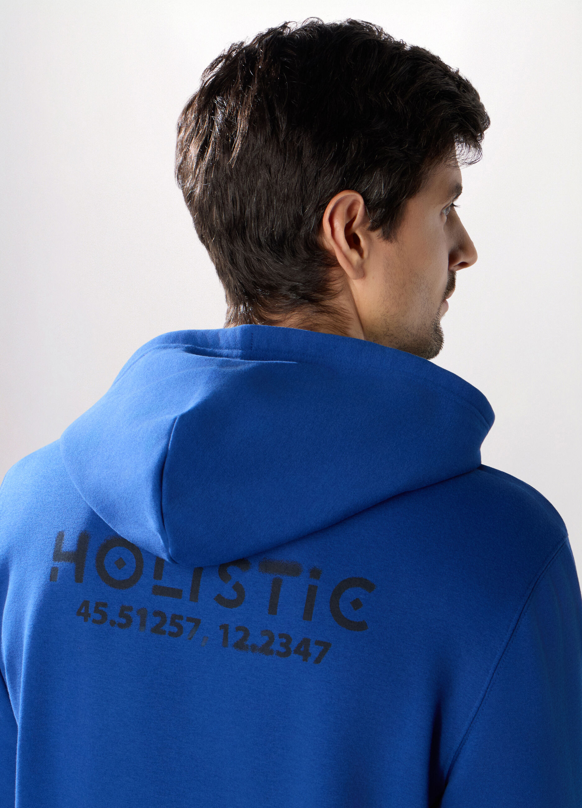 Felpa con cappuccio in misto cotone uomo_2