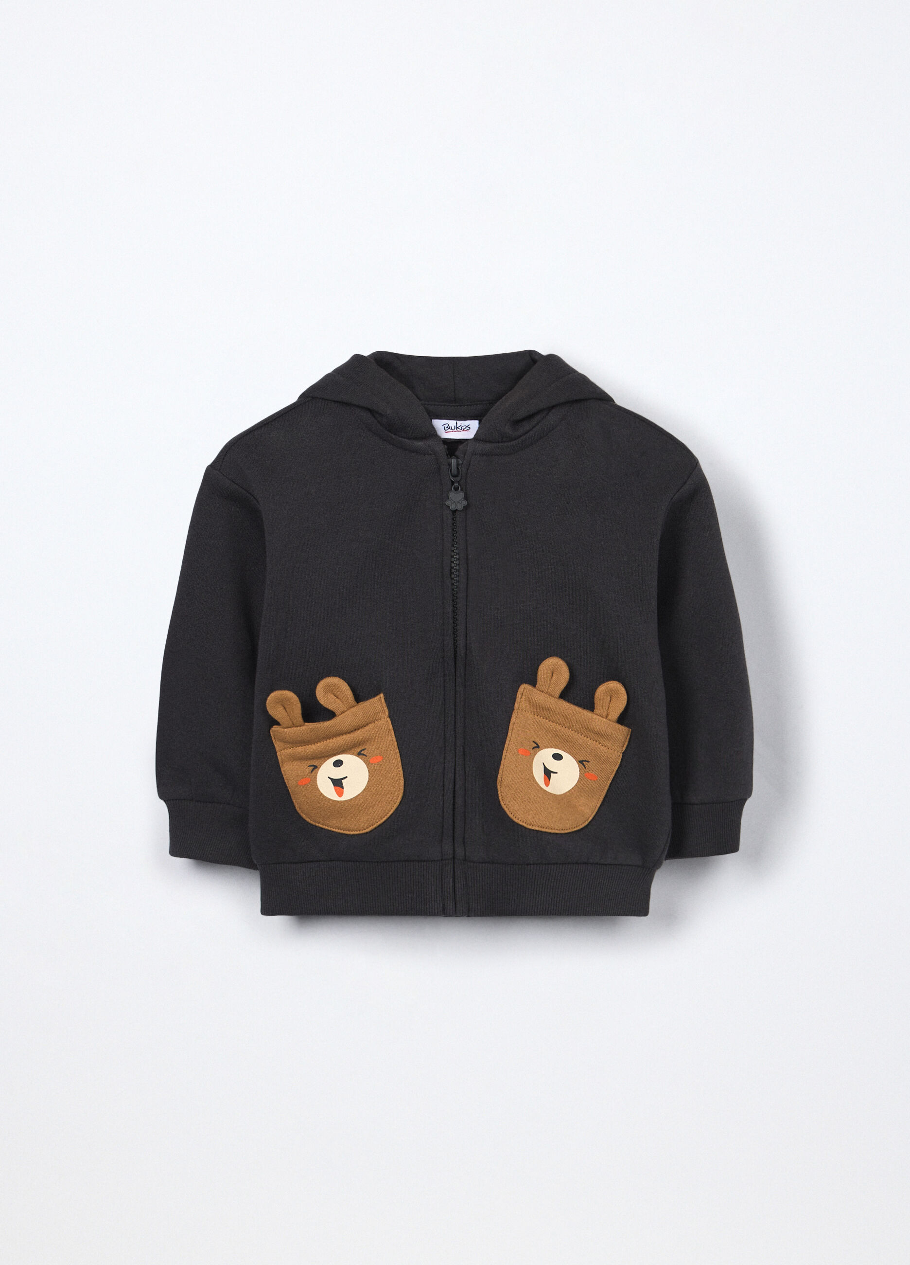 Felpa in puro cotone con cappuccio neonato_0