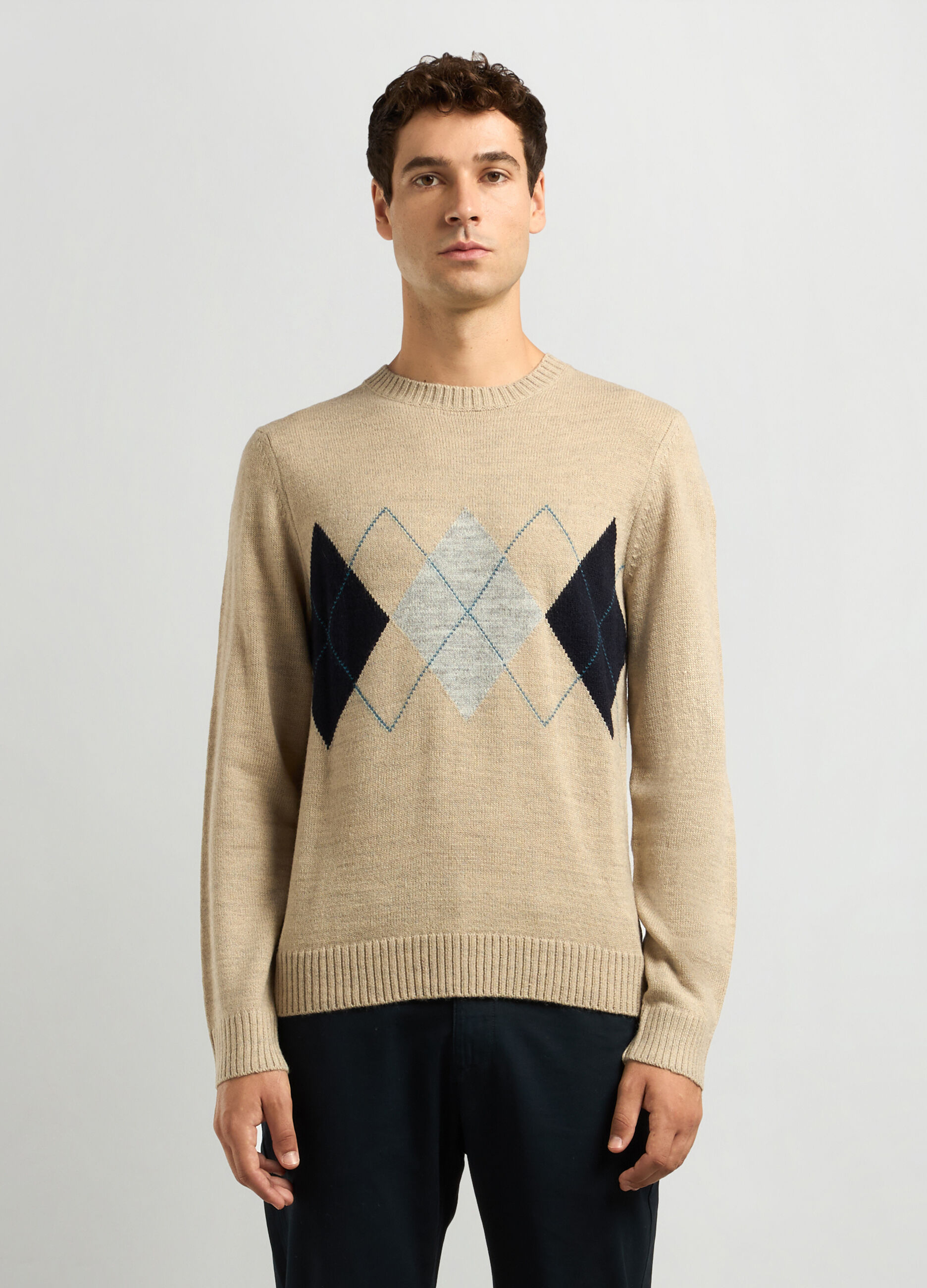 Maglione girocollo maglia rasata uomo_0