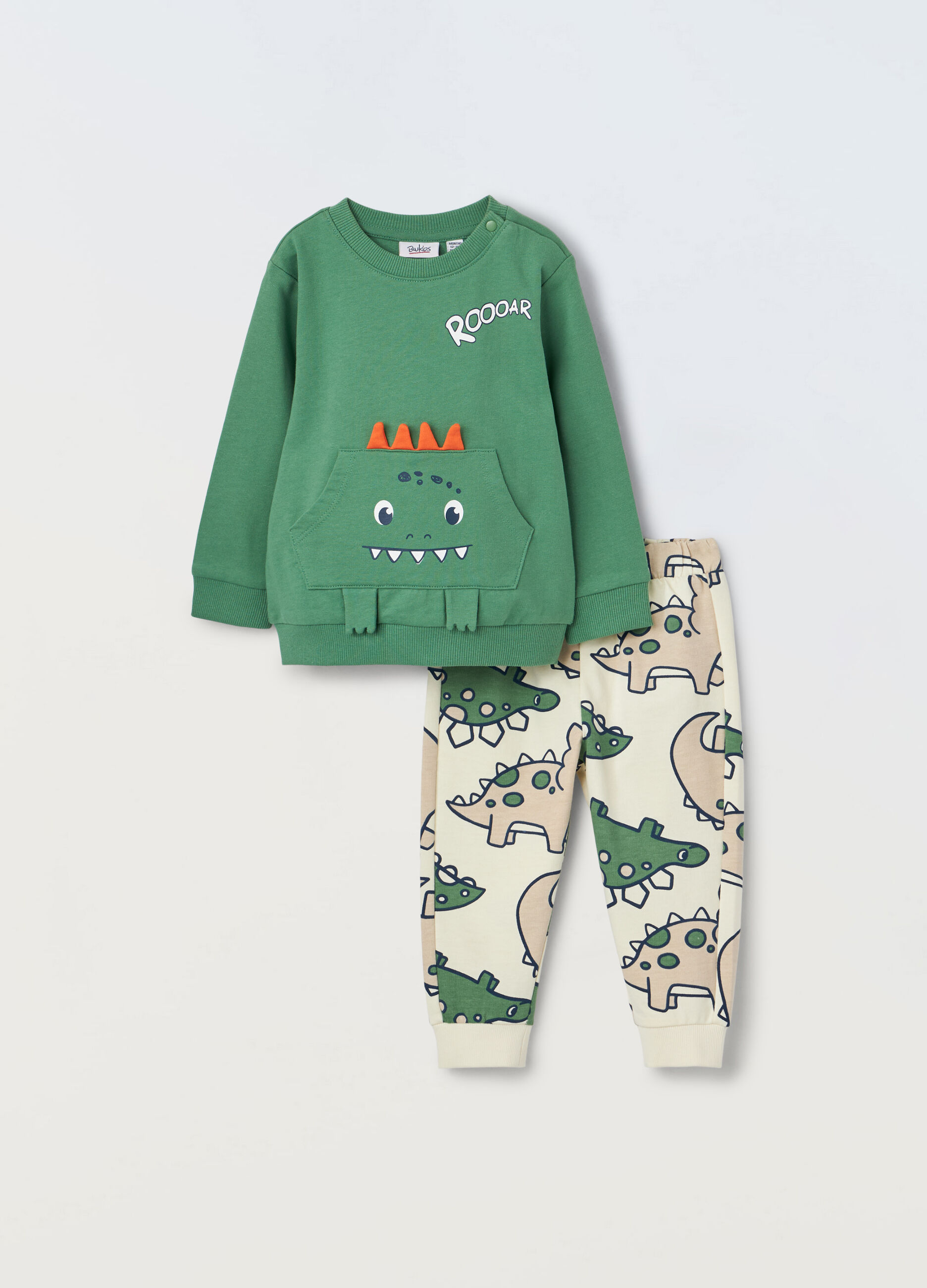 Jogging set in french terry con applicazioni neonato_0