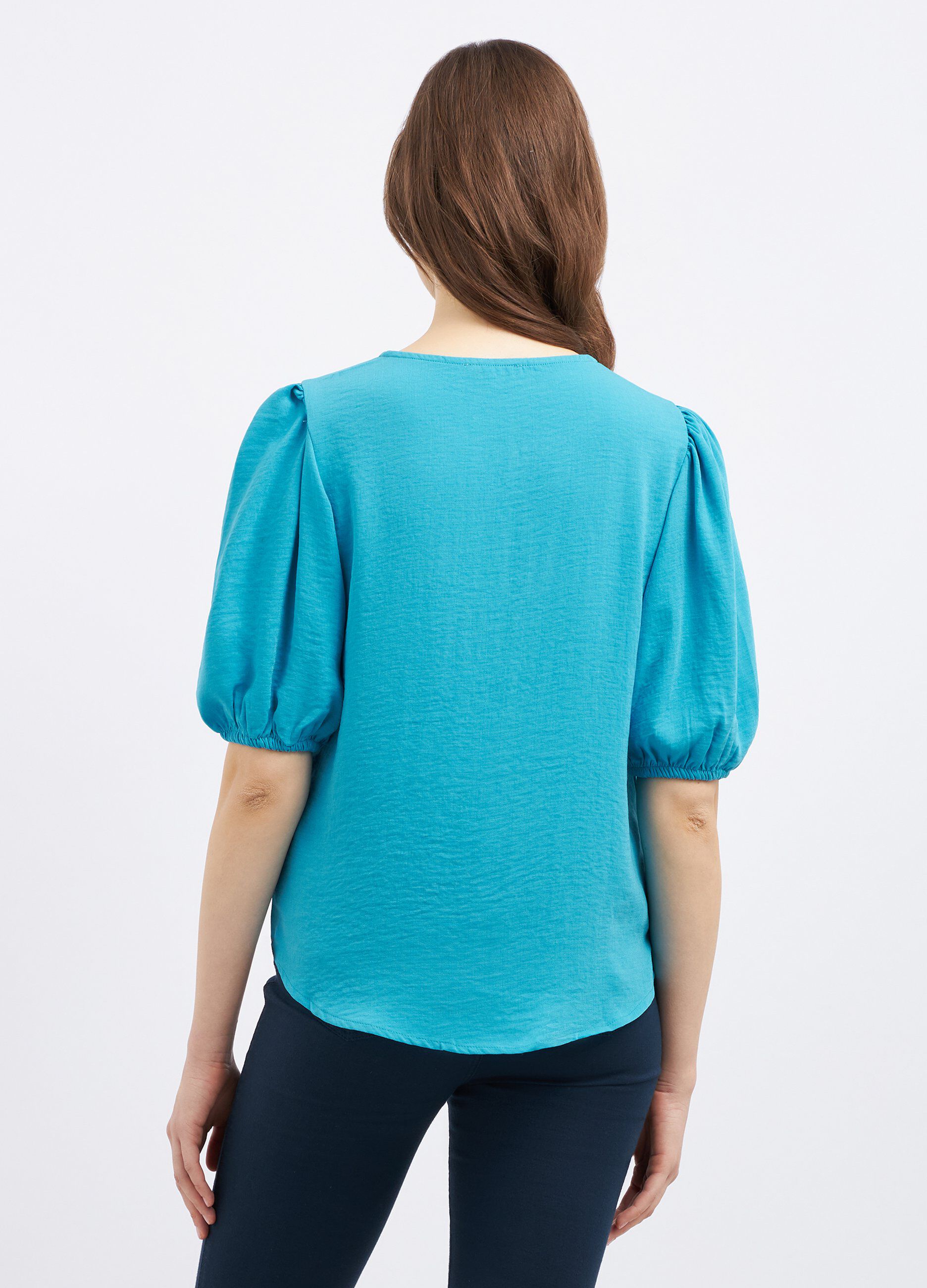 Blusa con maniche a palloncino donna_1