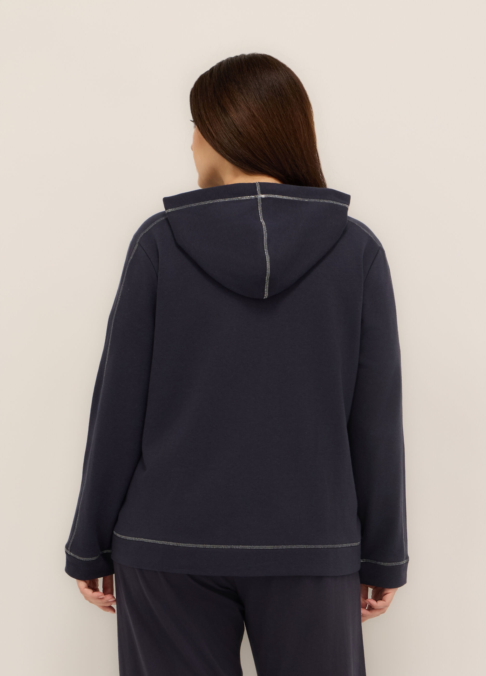 Felpa con cappuccio misto cotone donna curvy_1