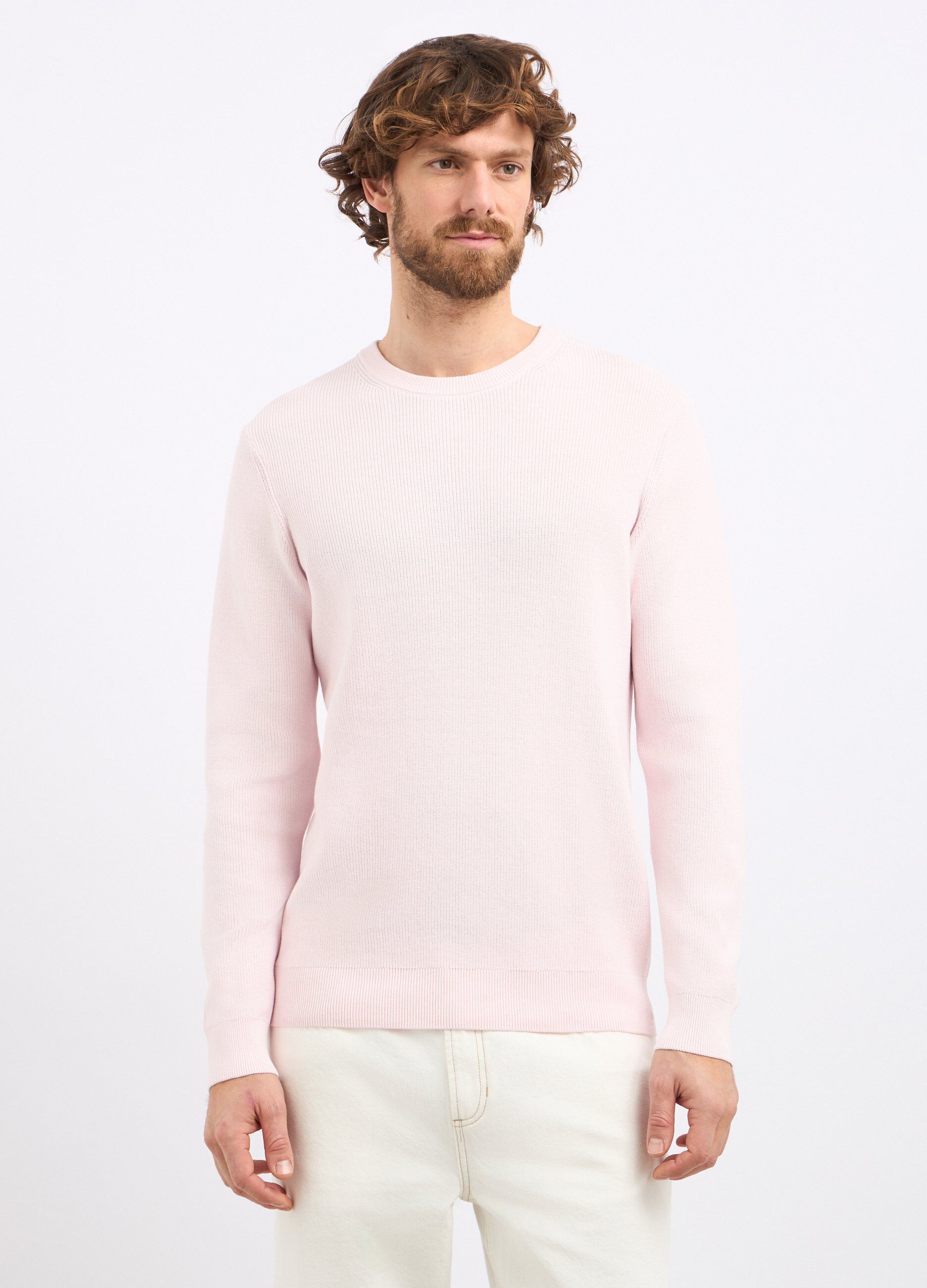 Girocollo tricot in puro cotone uomo_0