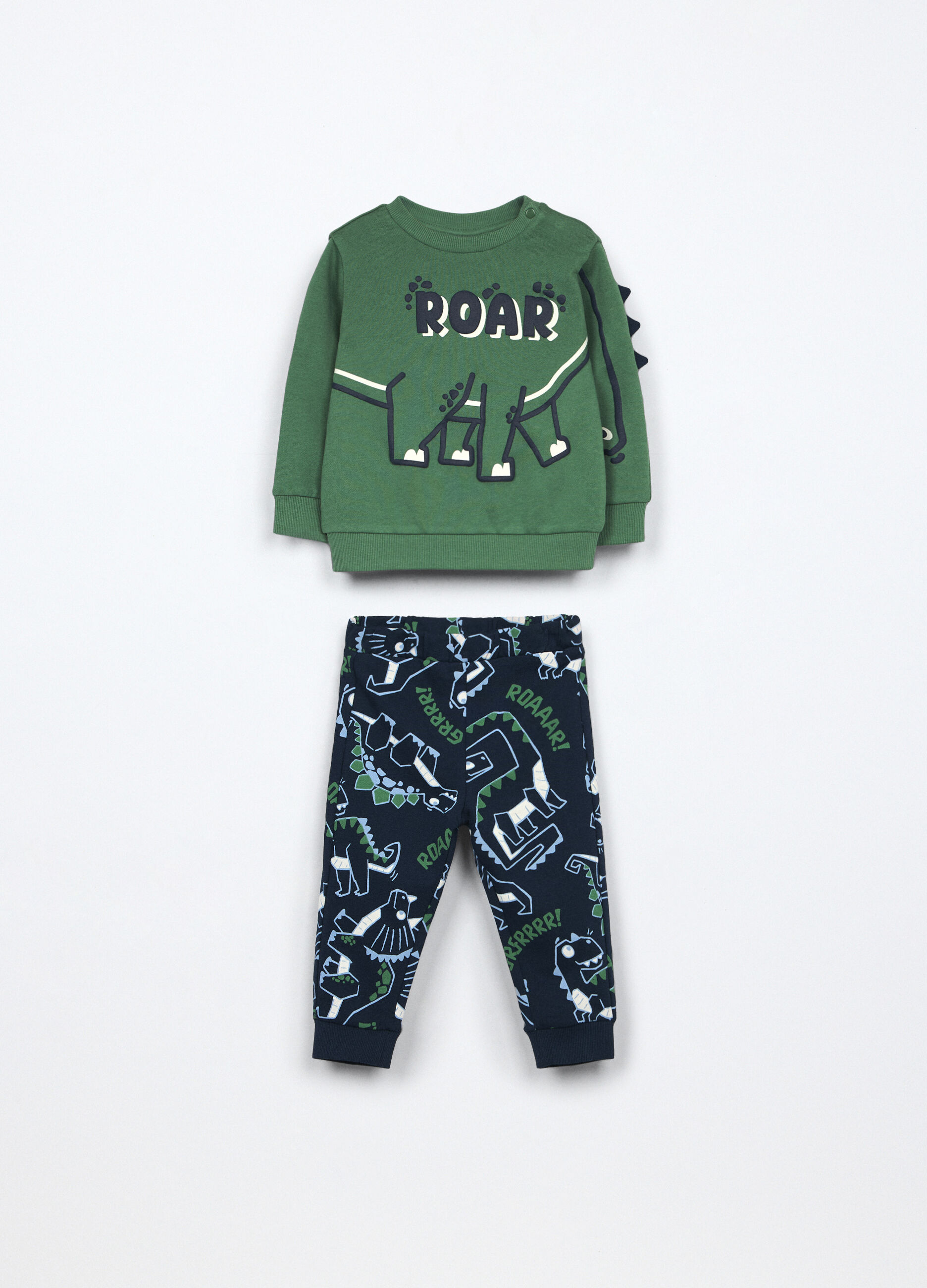 Jogging set in french terry di puro cotone neonato_0