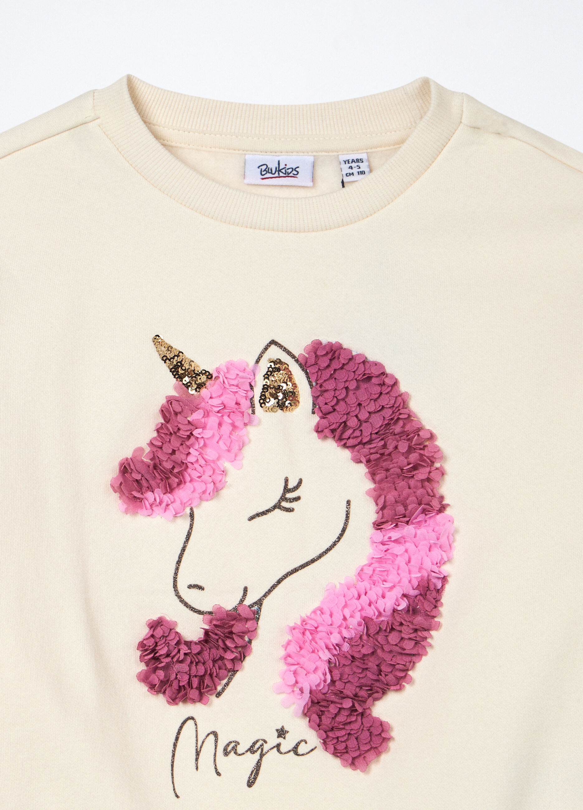 Felpa misto cotone con paillettes bambina_2