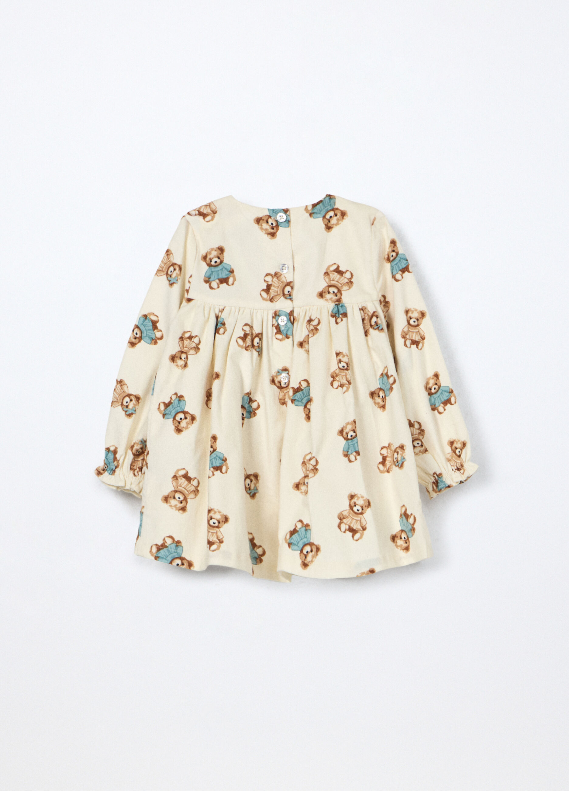 Vestito in costina di puro cotone neonata_1