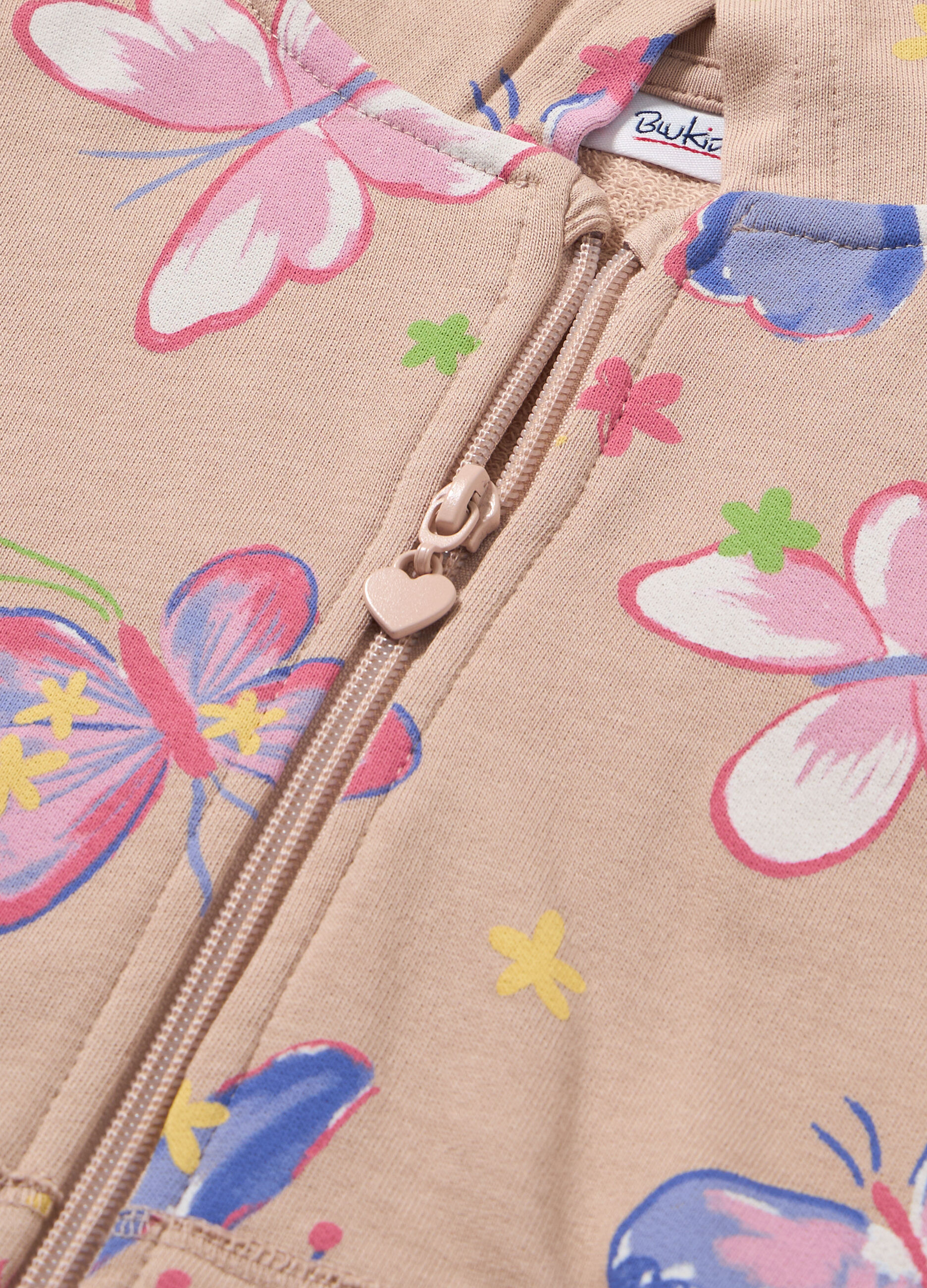 Felpa in puro cotone con cappuccio bambina_1