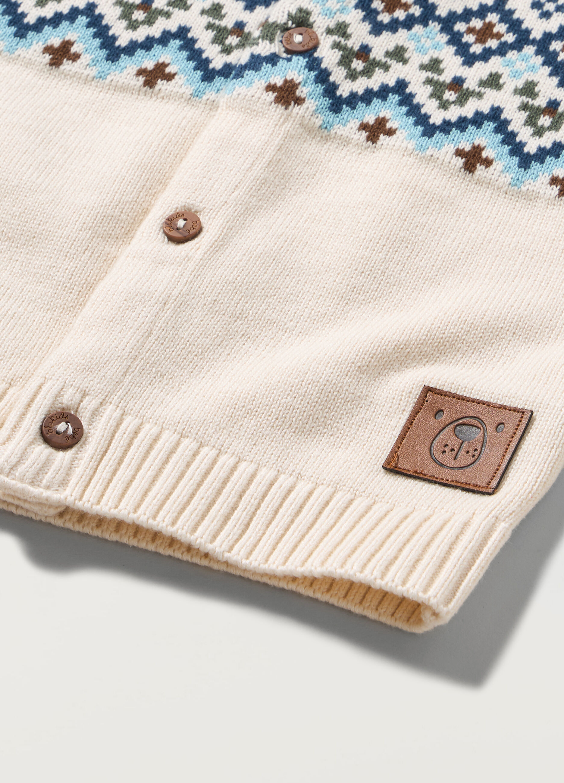 Cardigan tricot in puro cotone neonato_1