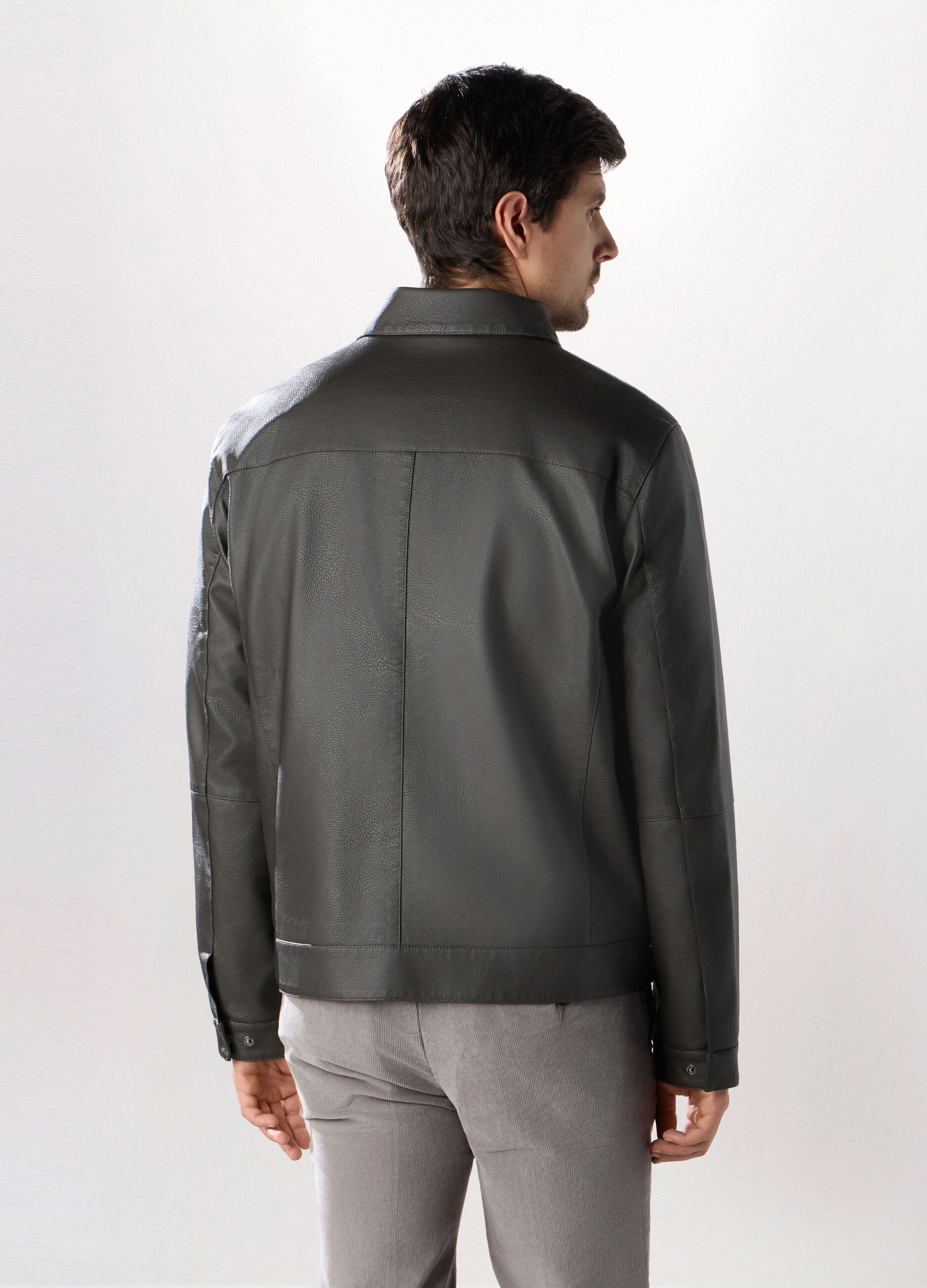 Giacca a camicia in ECOpelle uomo_1