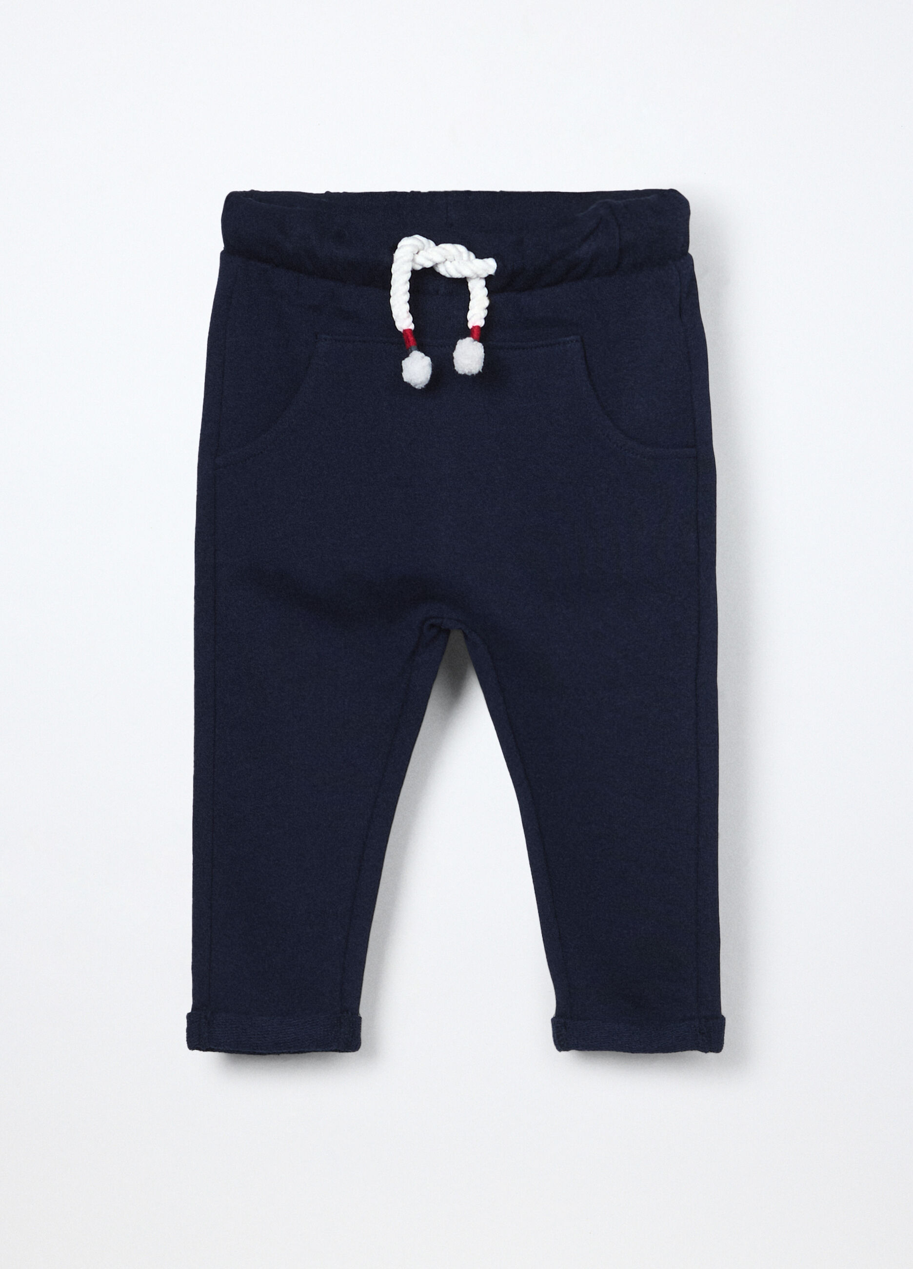 Pantaloni in french terry di puro cotone neonato_0