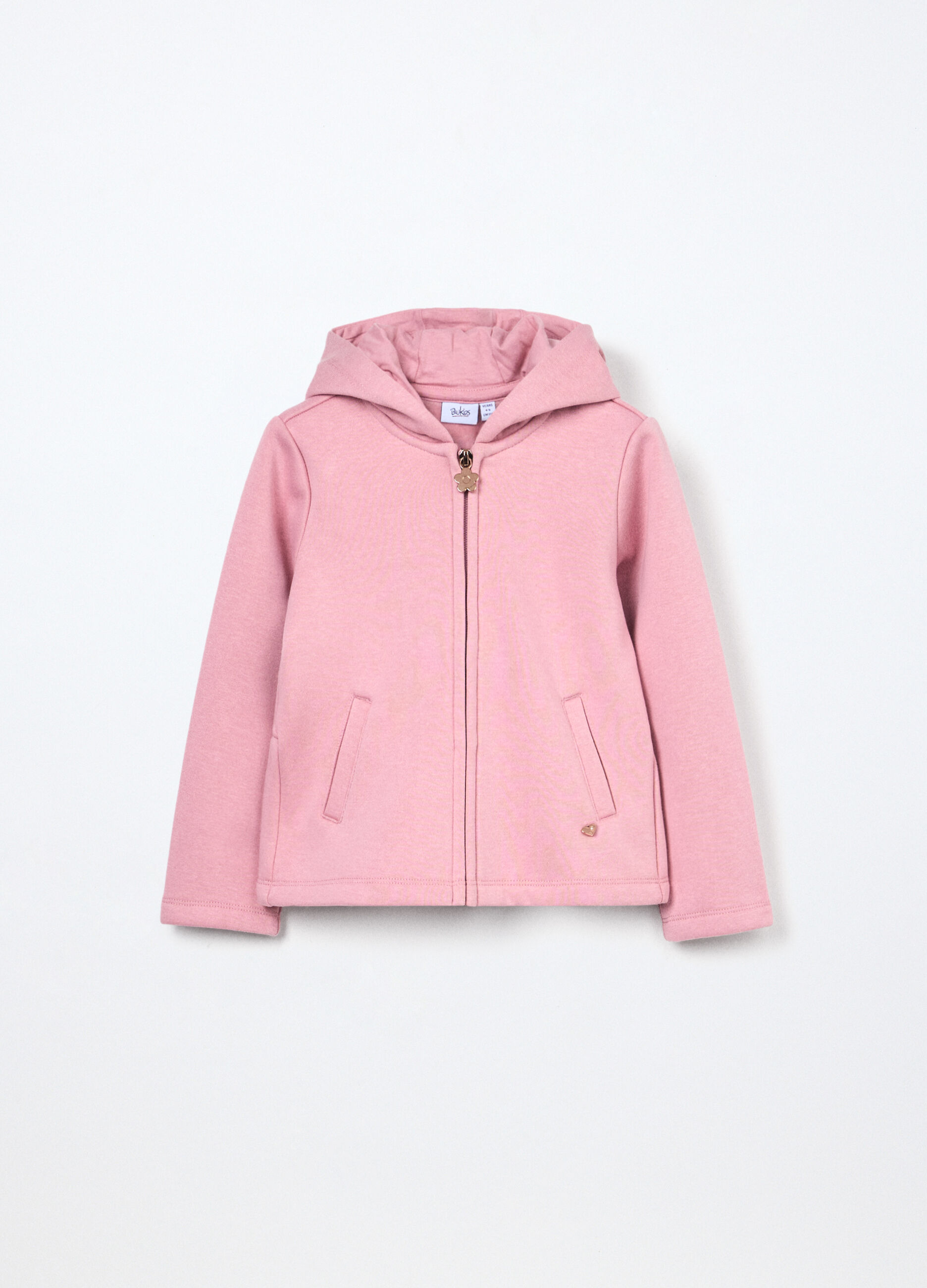 Felpa in misto cotone con cappuccio bambina_0