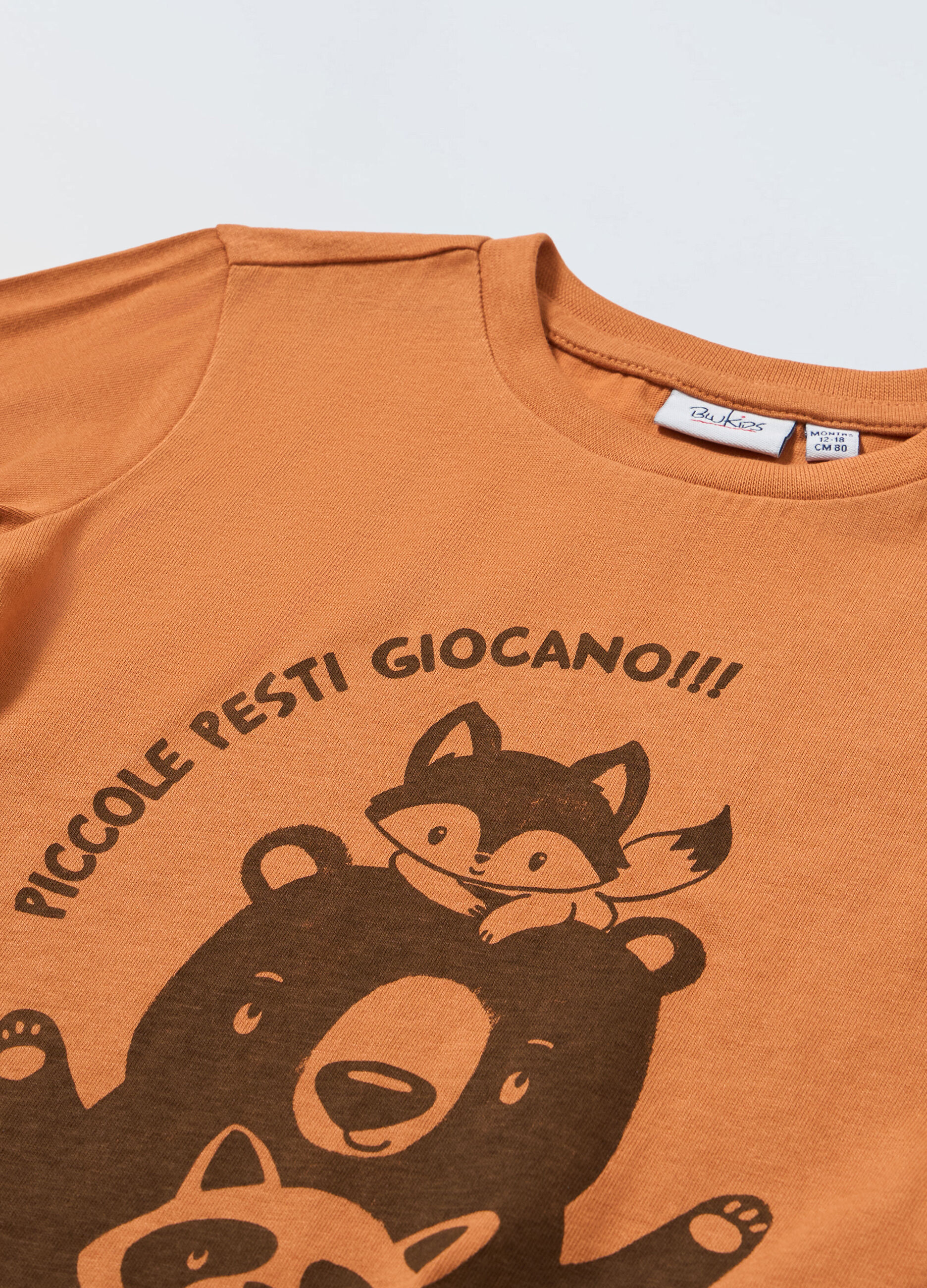 T-shirt a maniche lunghe in puro cotone neonato_1