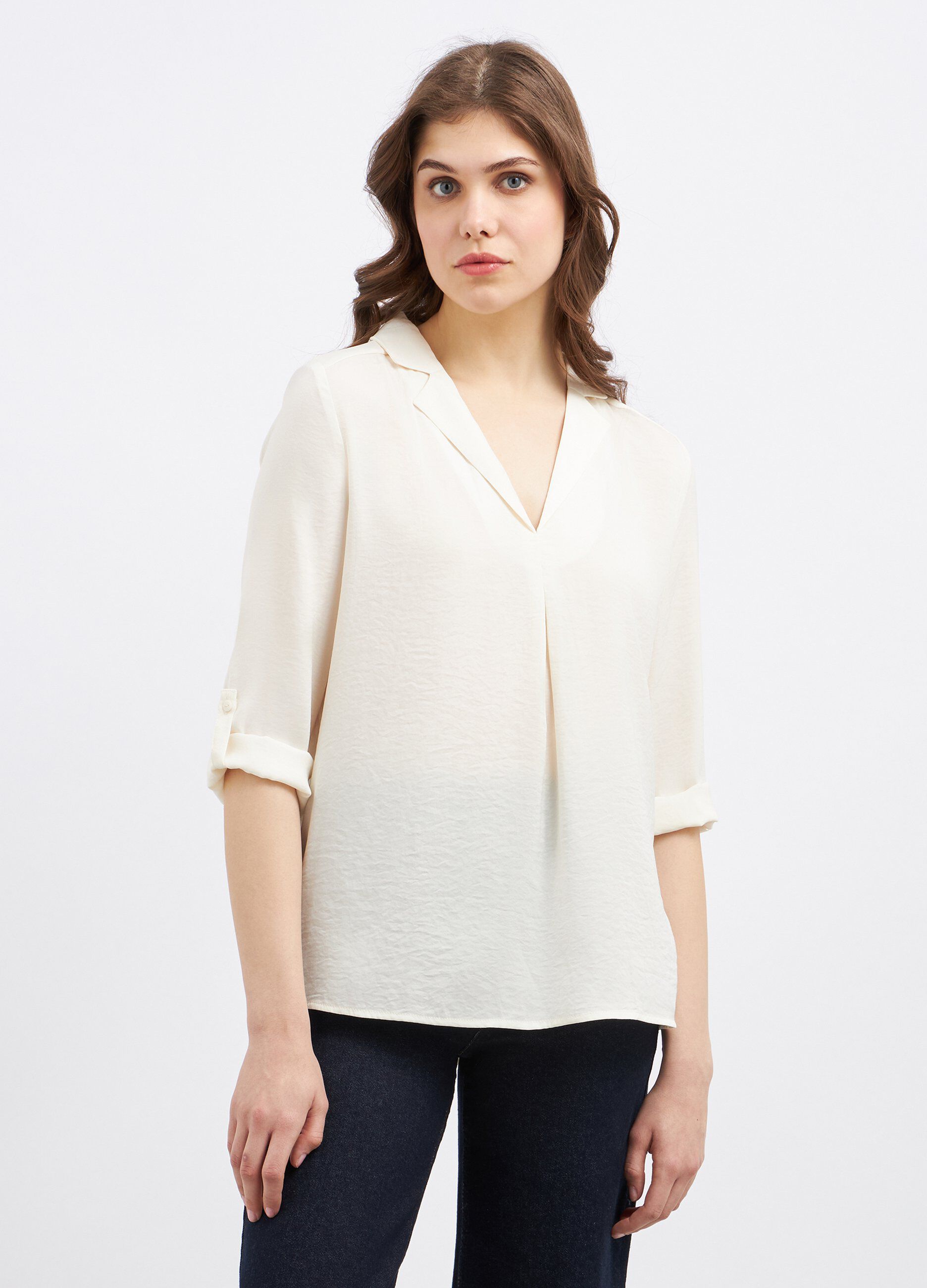 Blusa con scollo a V donna_0
