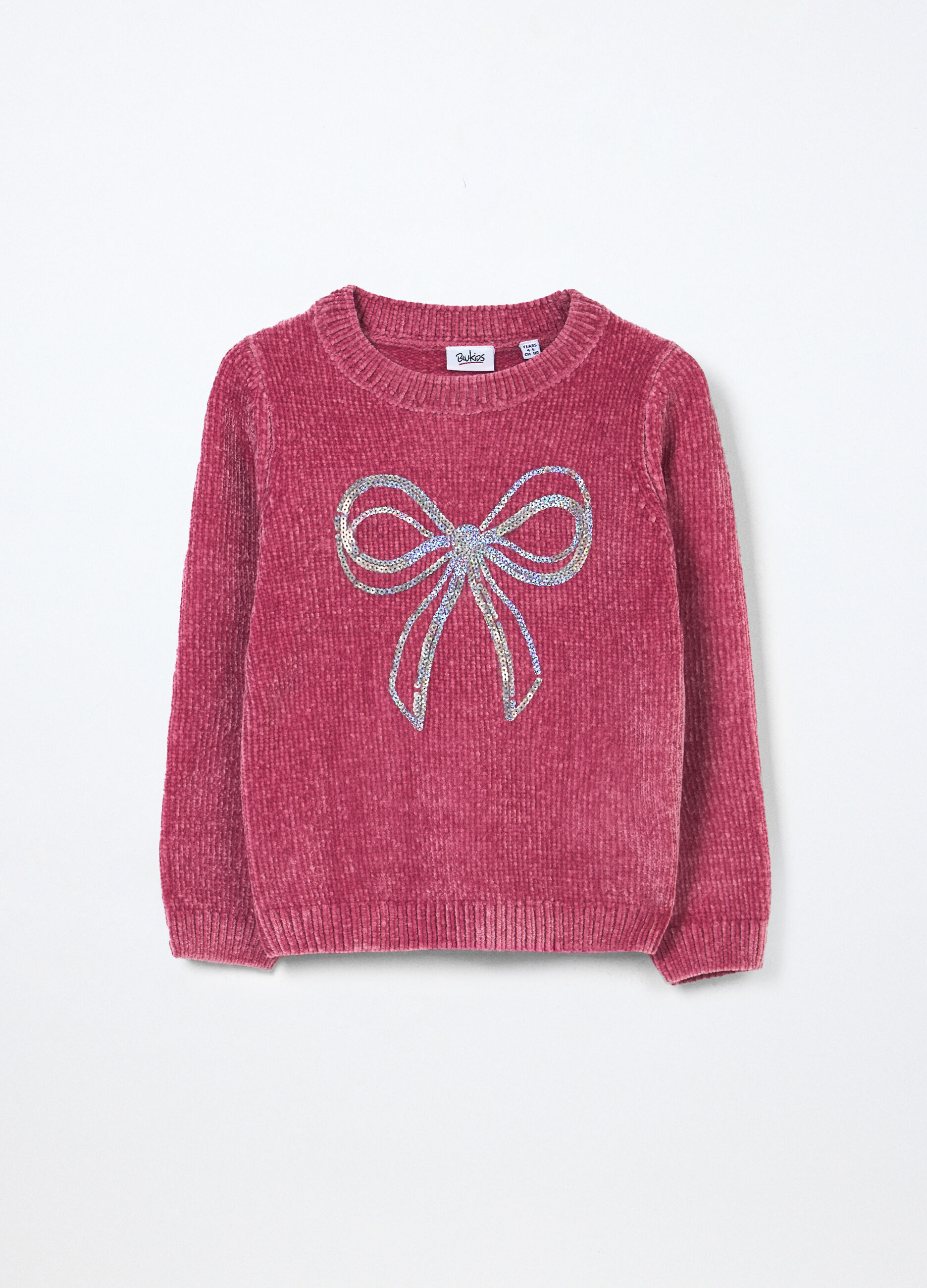 Felpa in ciniglia con paillettes bambina_0