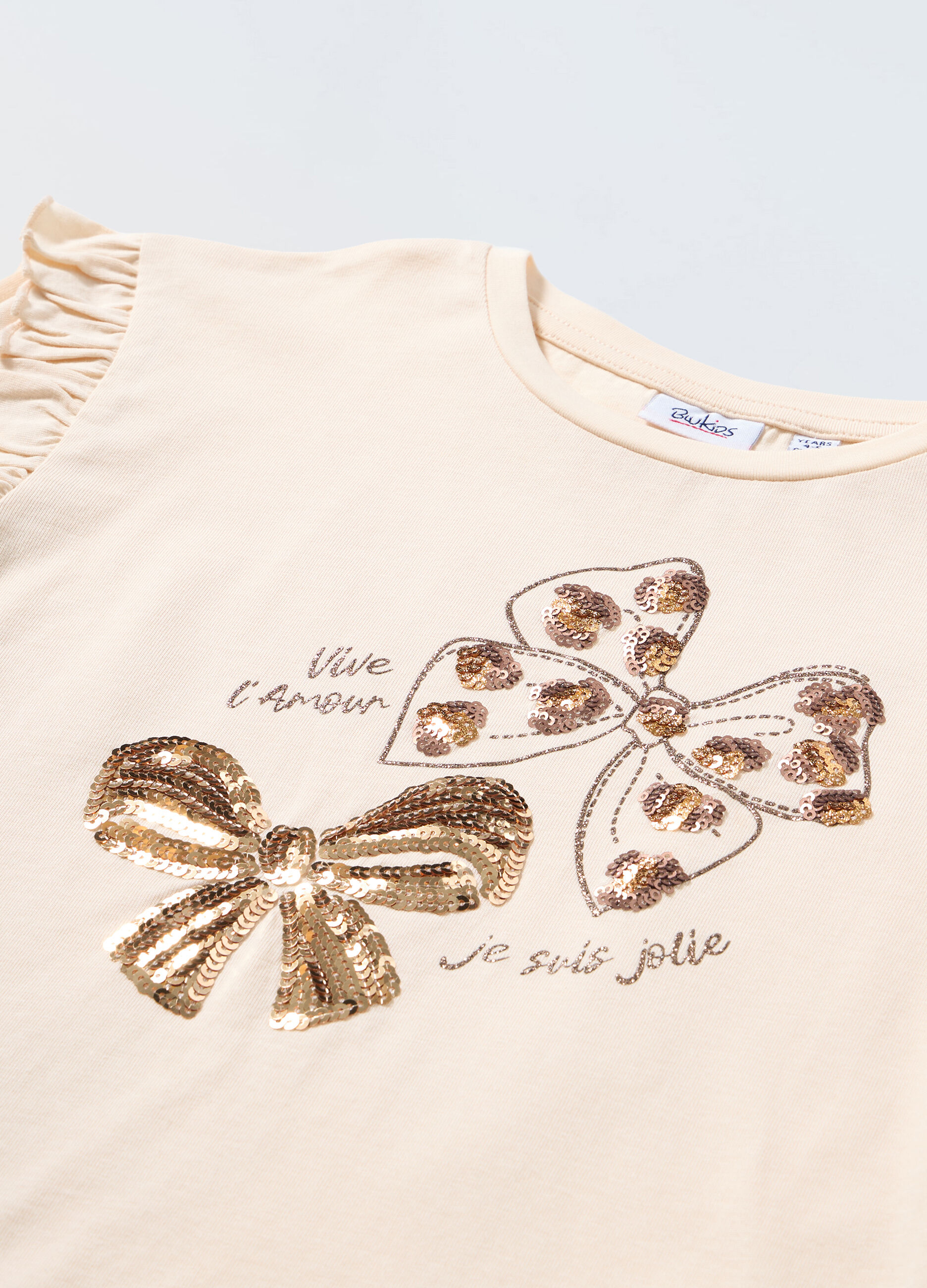 Felpa in puro cotone con paillettes bambina_1