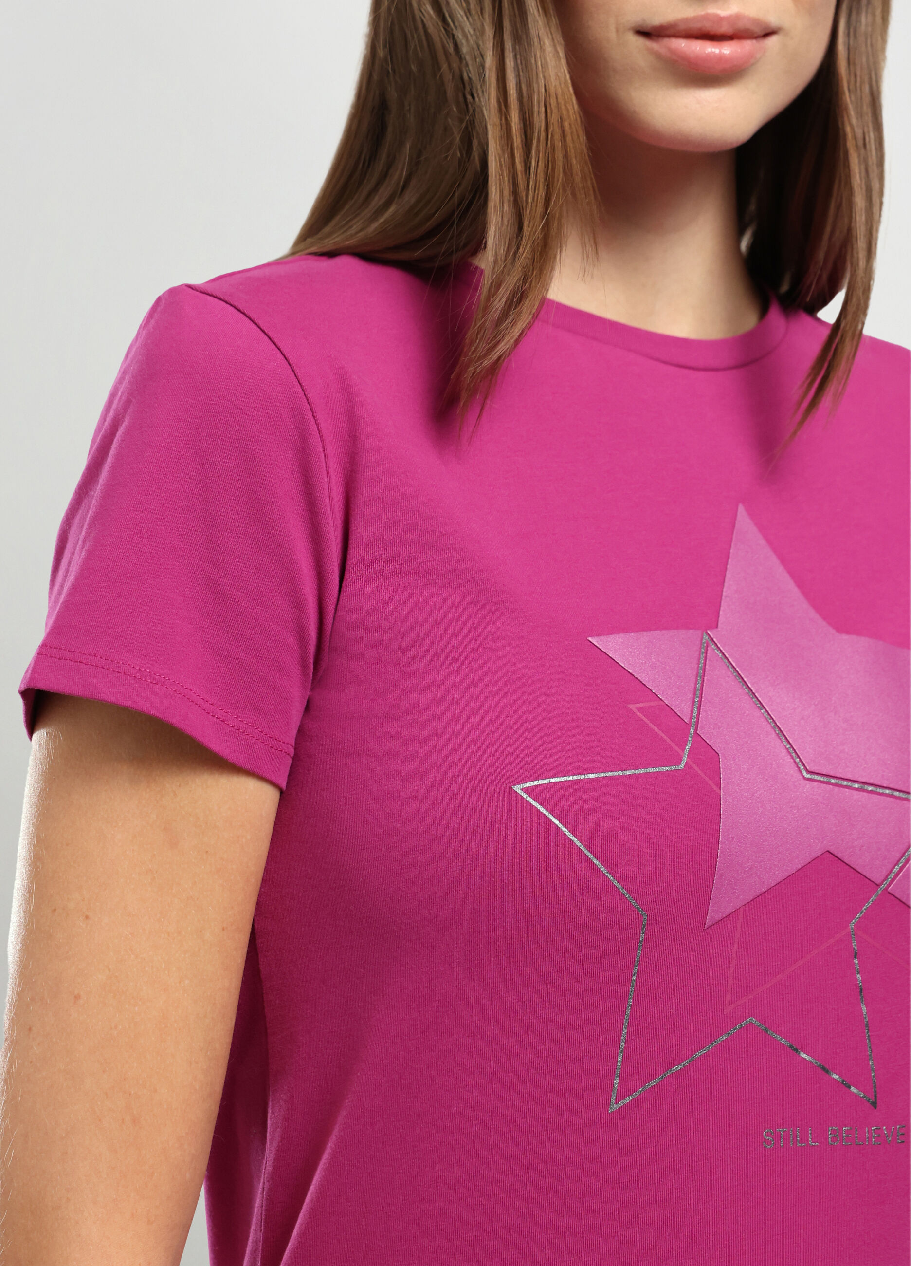 T-shirt in cotone stretch donna_2