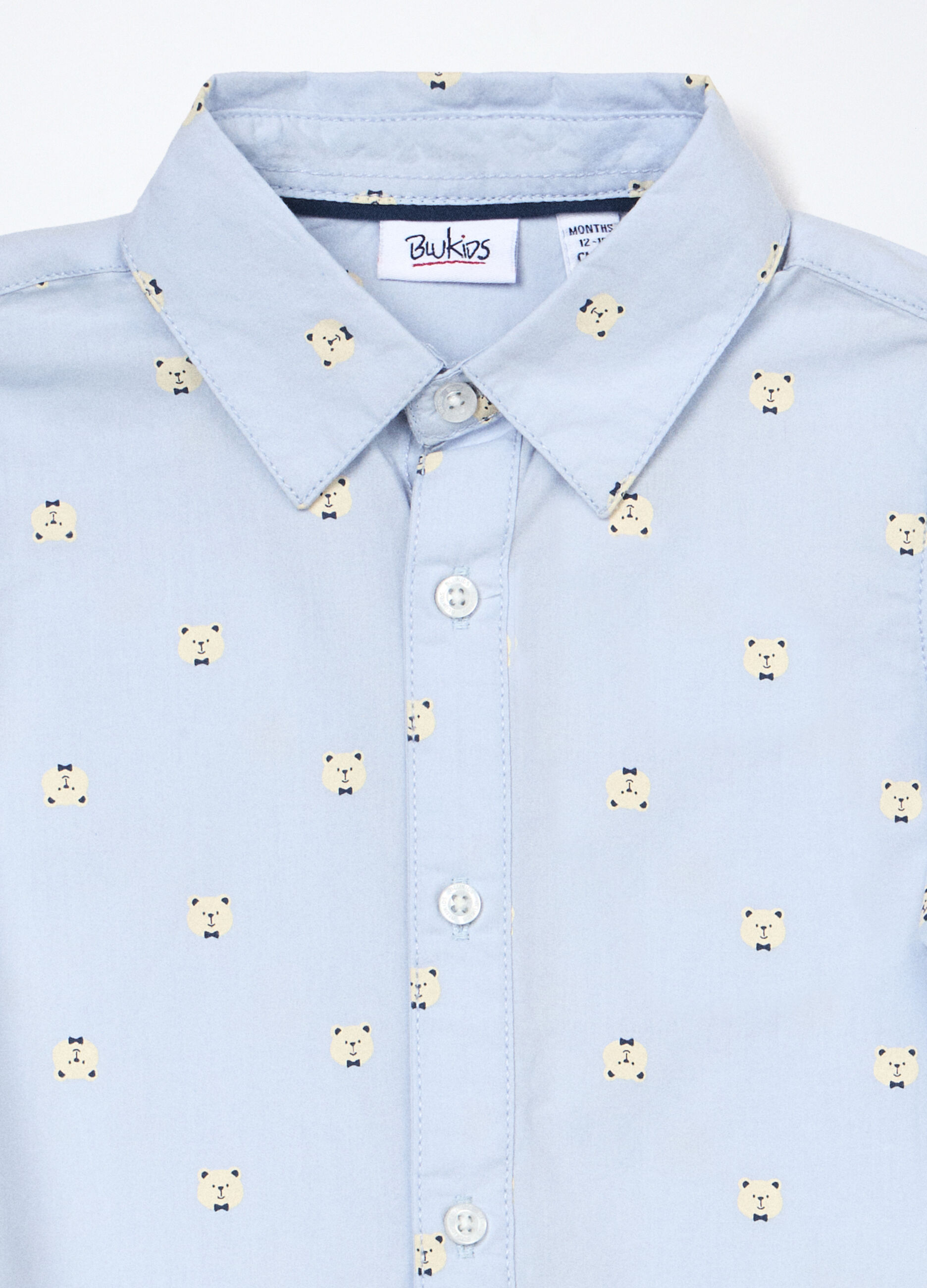 Camicia in popeline di puro cotone neonato_2