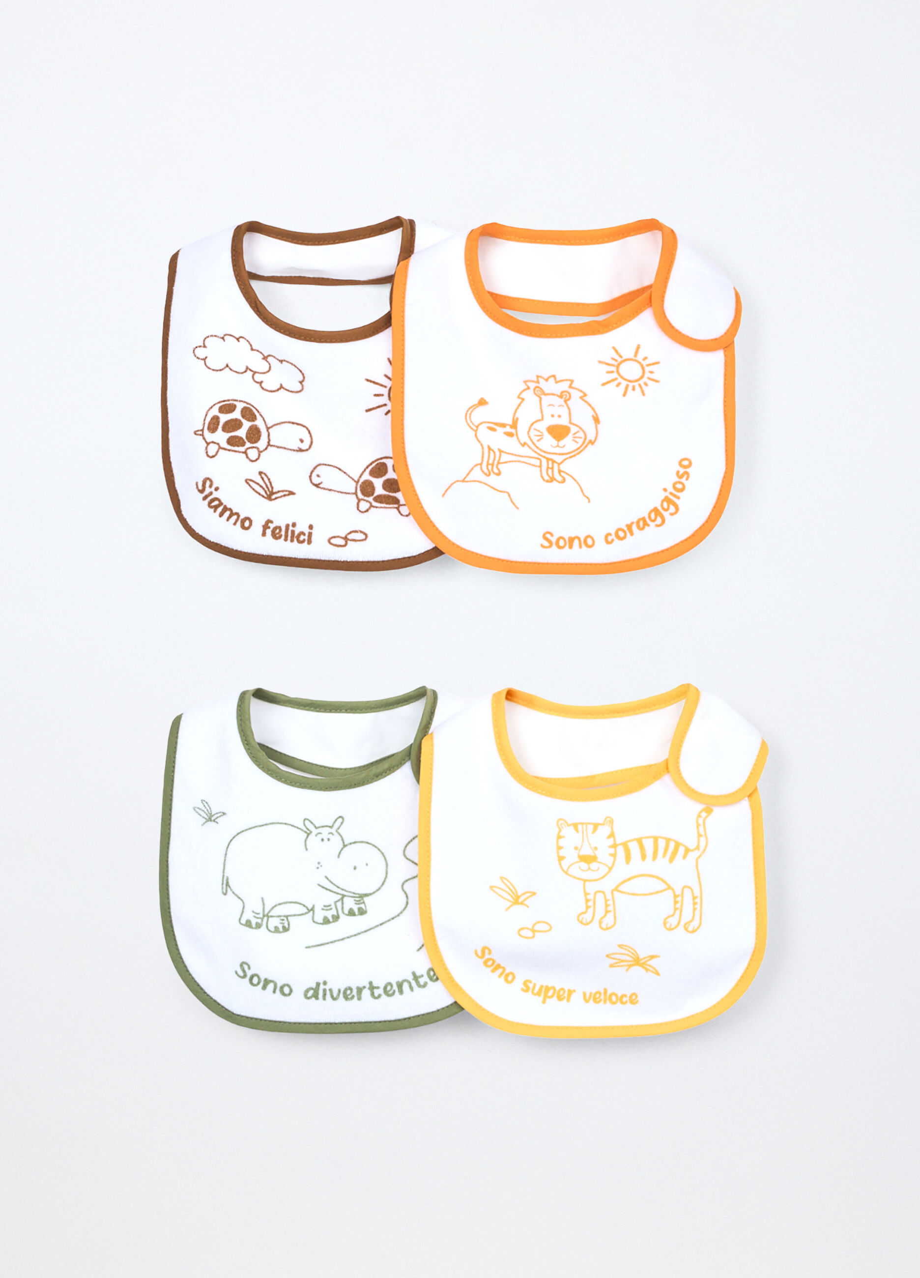 Pack 4 bavaglini in spugna di misto cotone_0