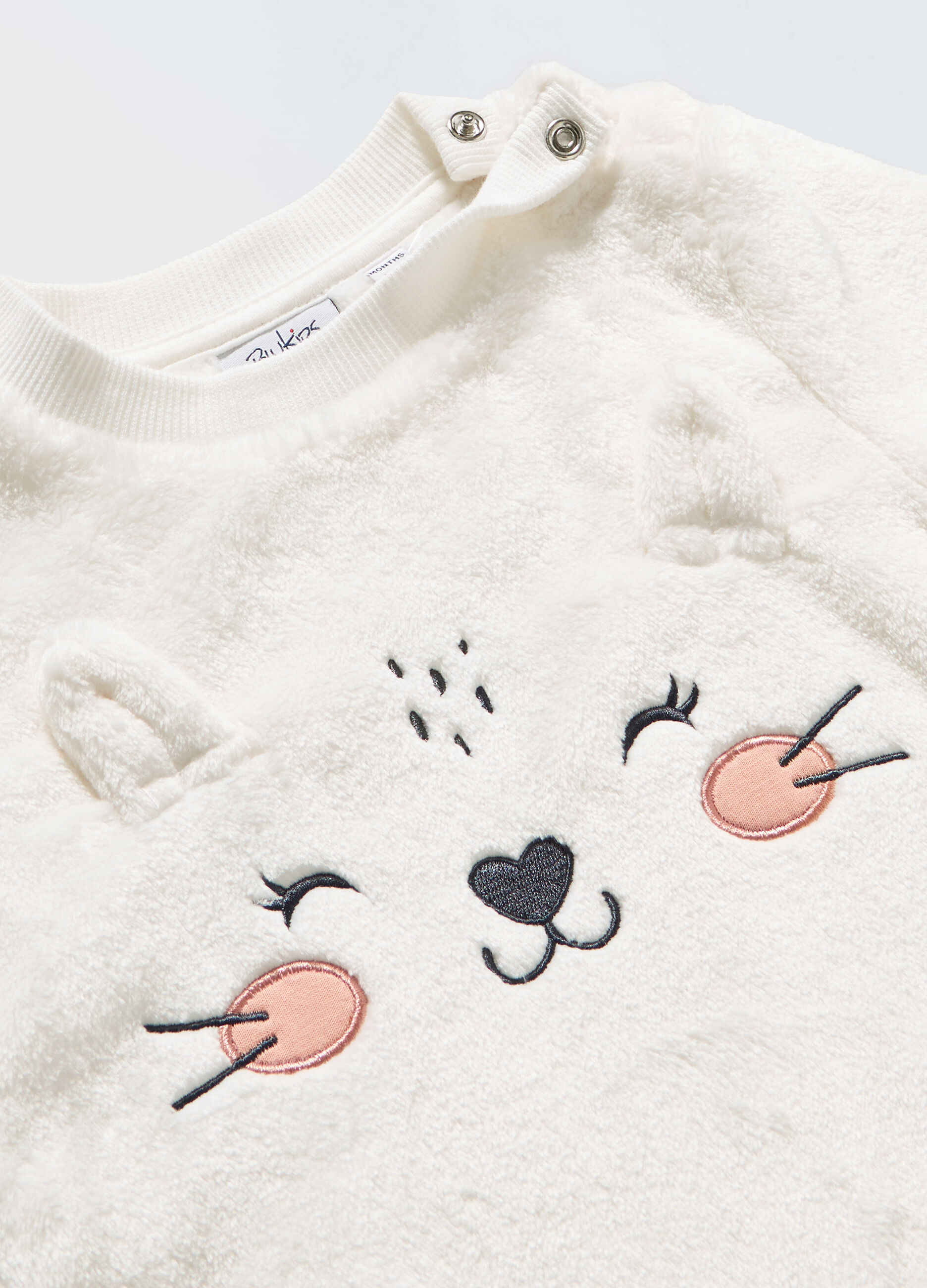 Felpa velour con ricami ed applicazioni neonata_1