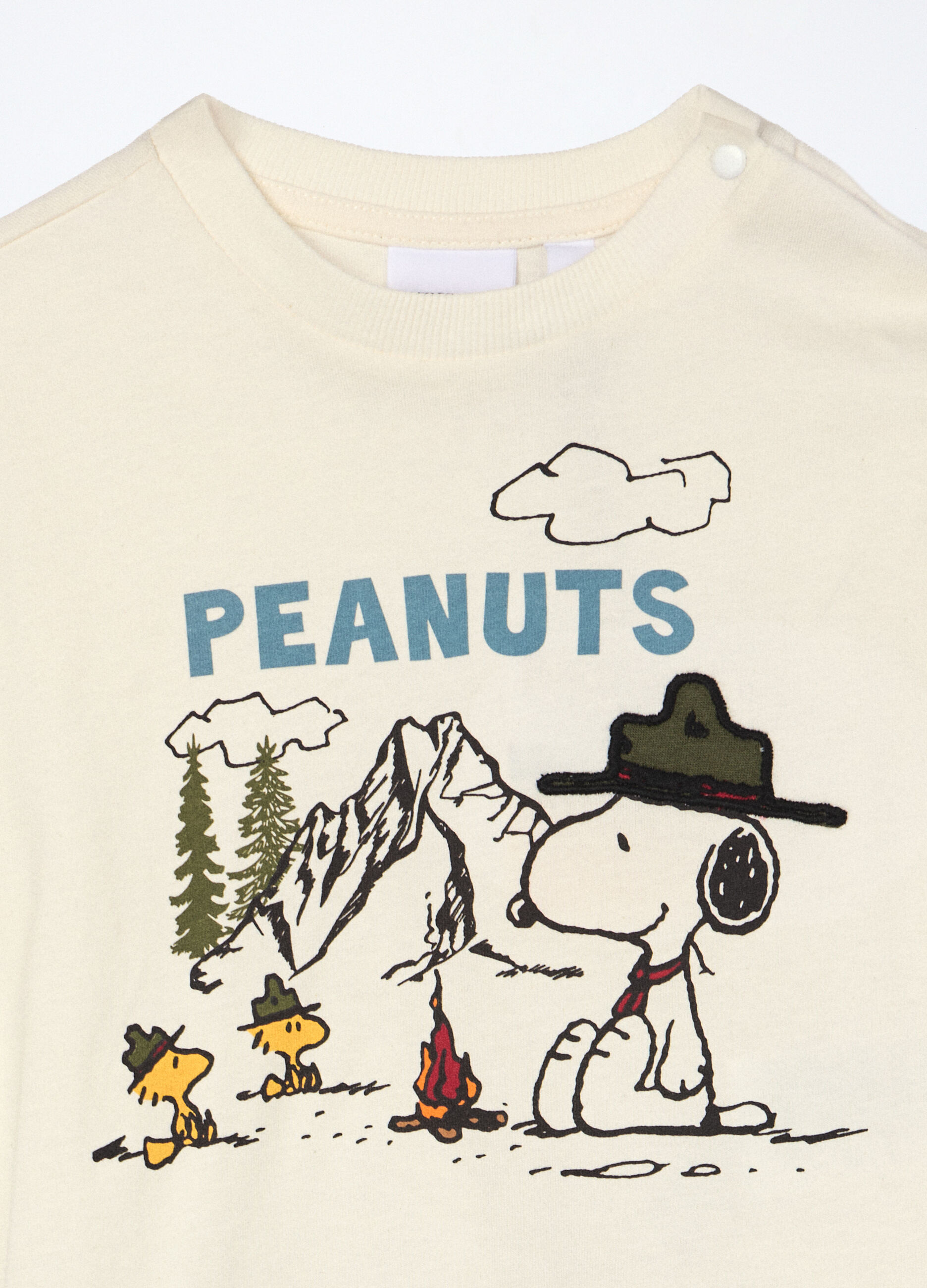 T-shirt Snoopy in jersey di puro cotone neonato_2