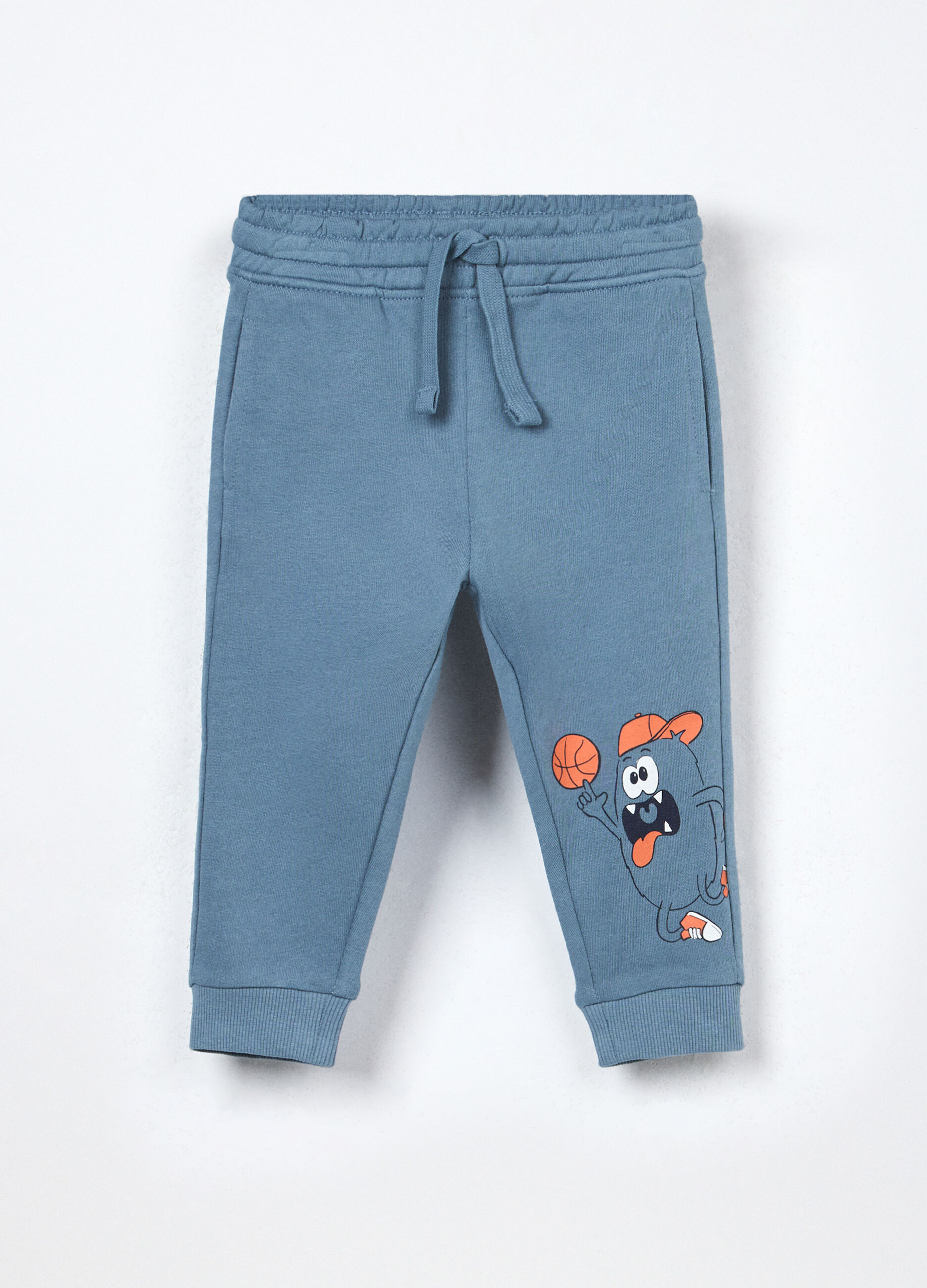 Jogger in french terry di puro cotone neonato_0