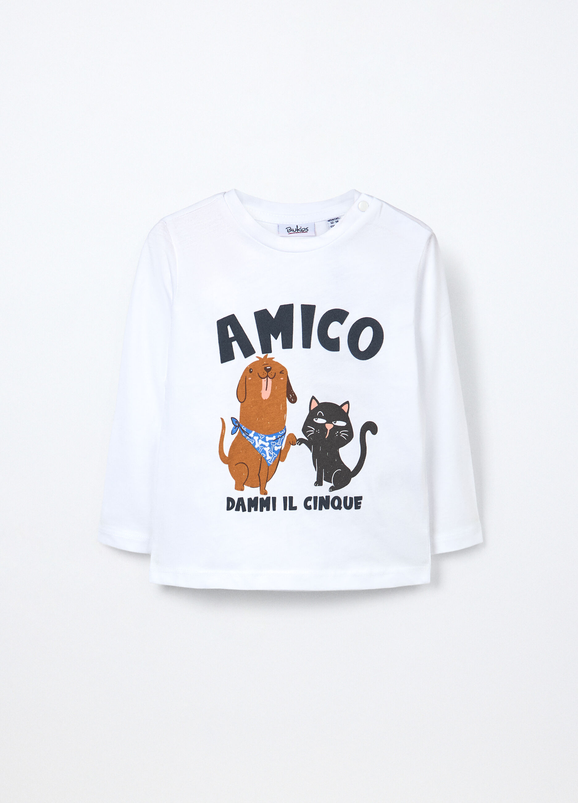 T-shirt in jersey di puro cotone neonato_0