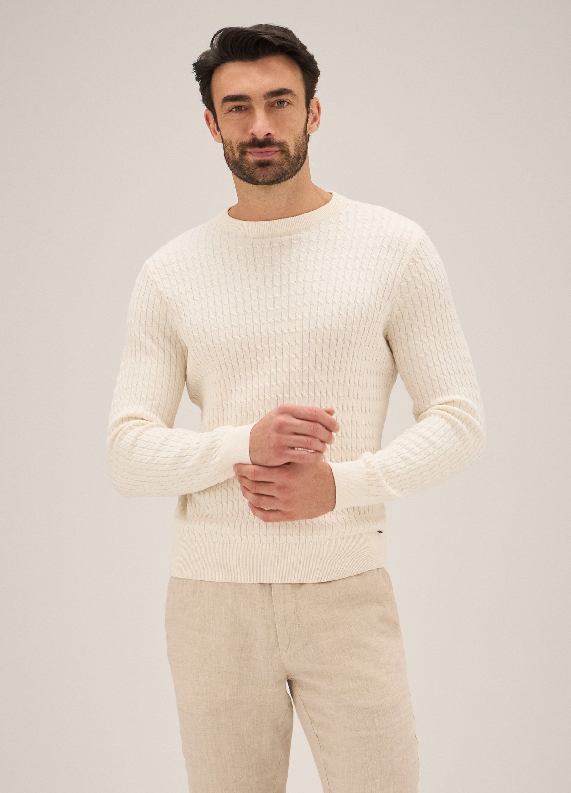 Tricot a girocollo in puro cotone Rumford uomo_0