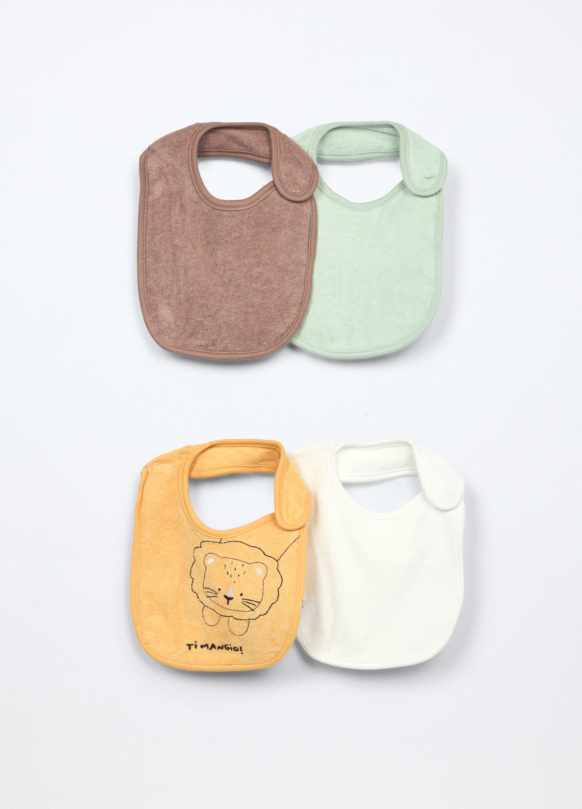 Pack 4 bavaglini in spugna di puro cotone _0