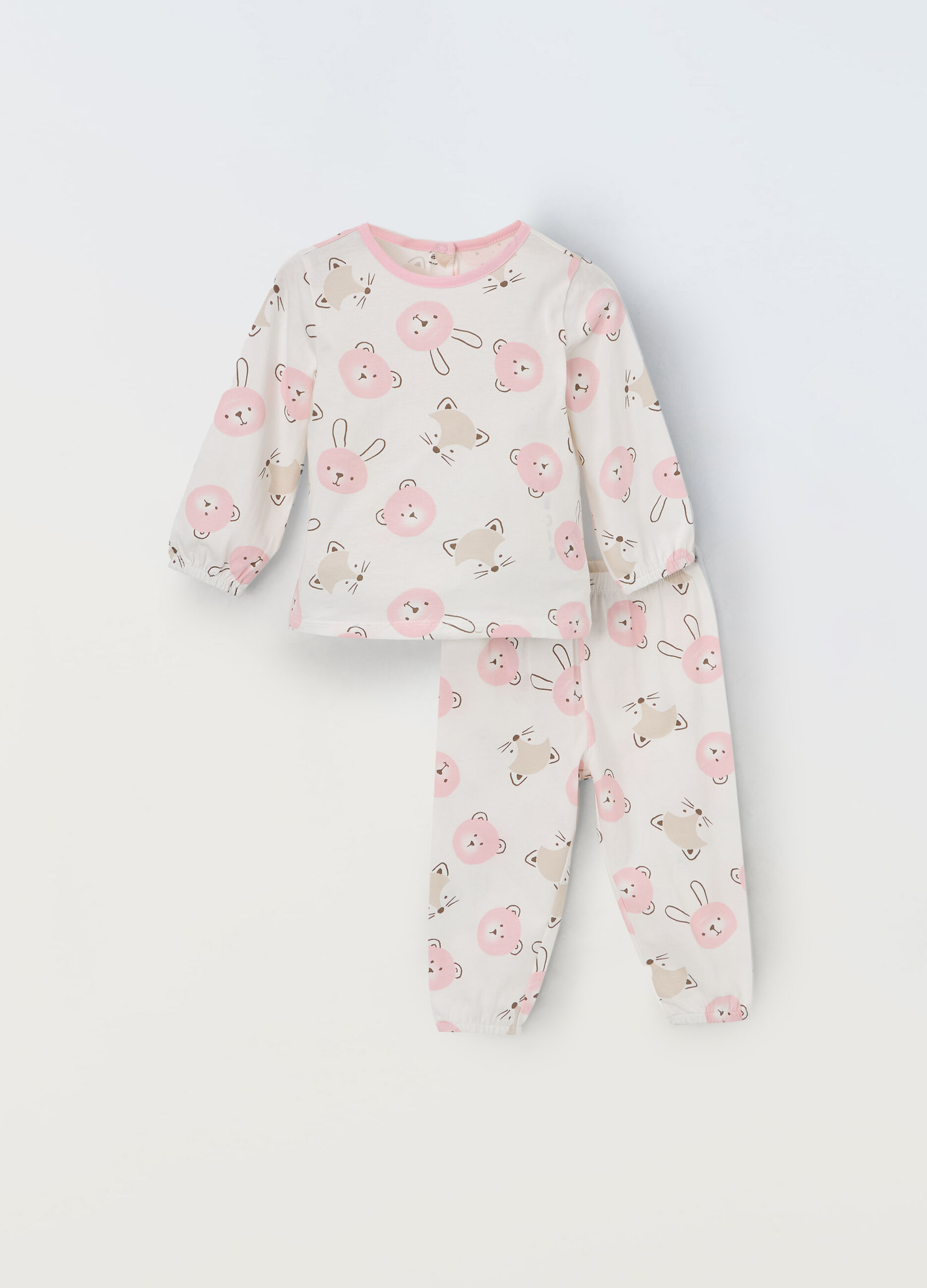 Set pigiama lungo in puro cotone neonata_0