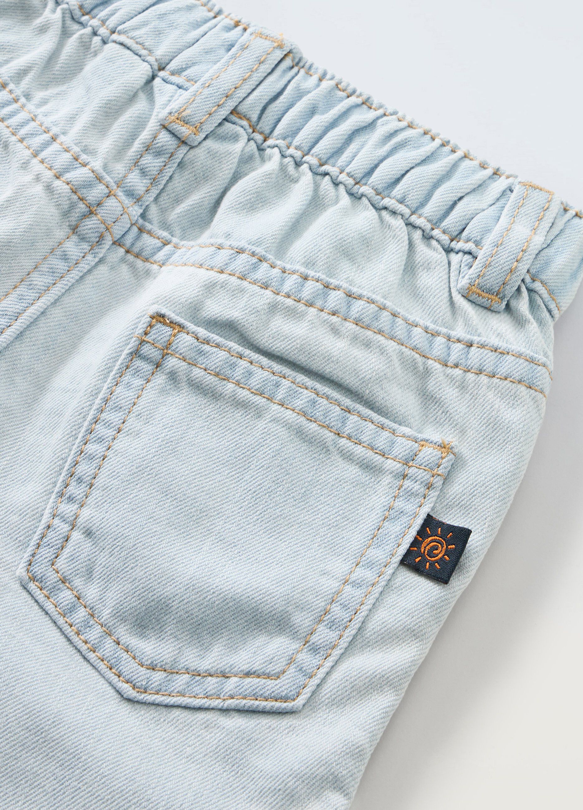 Shorts in denim di puro cotone neonato_1