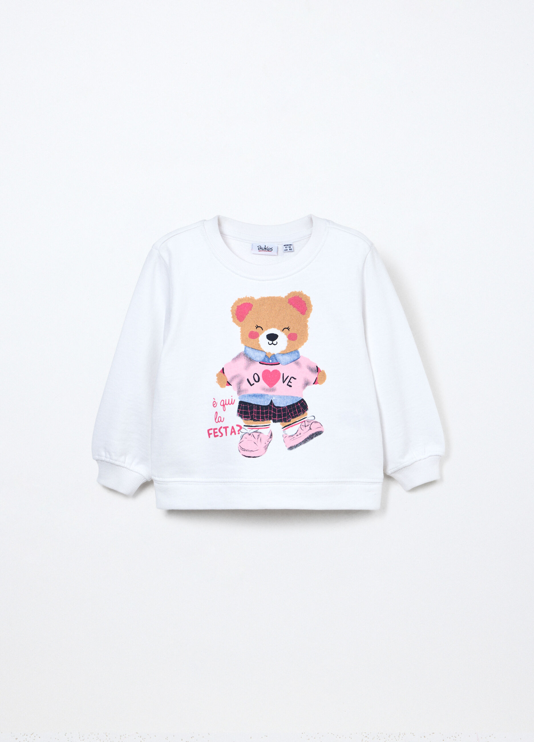 Felpa in french terry di puro cotone neonata_0