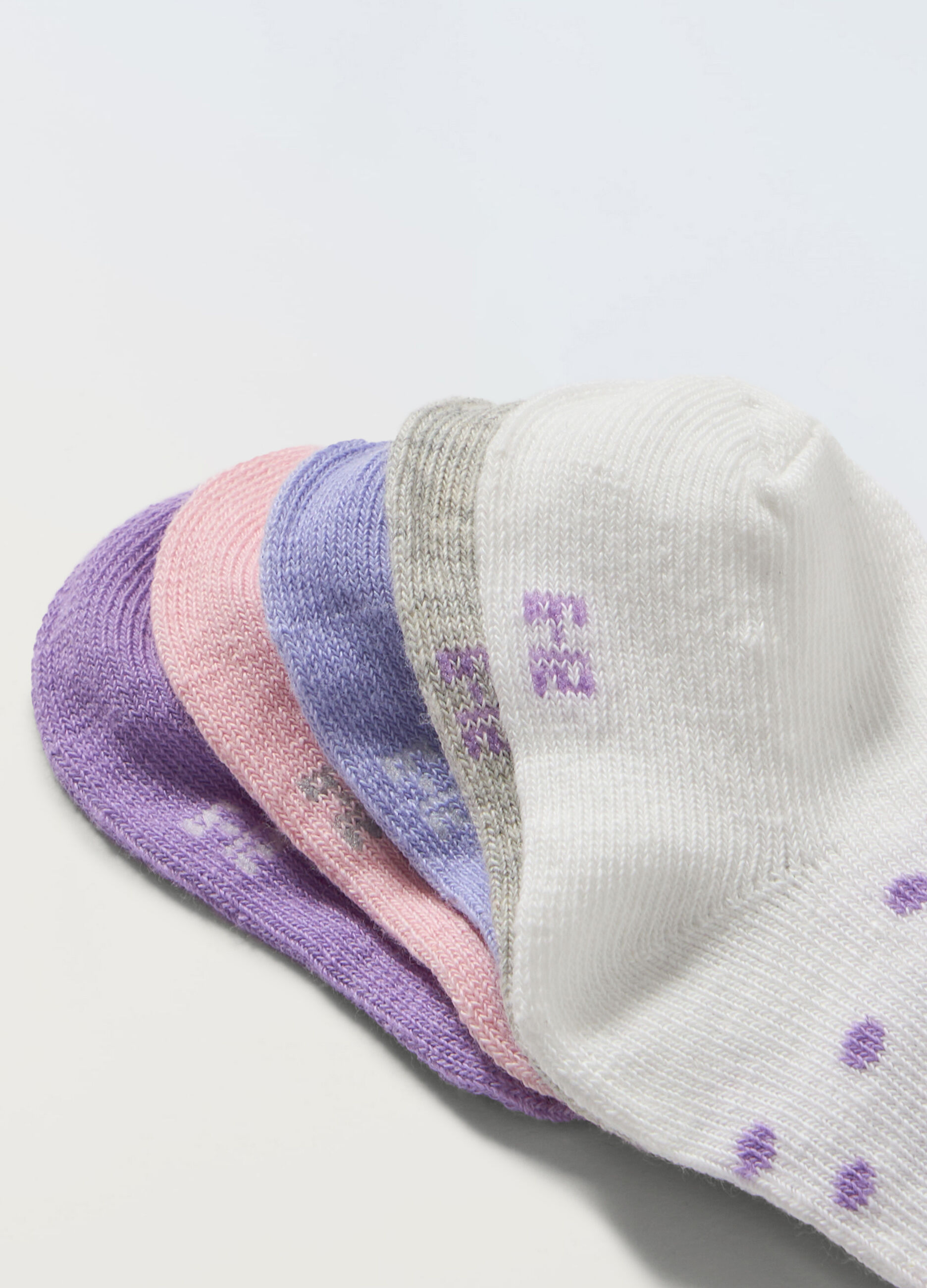 Pack 5 calzini corti in cotone stretch neonata_1