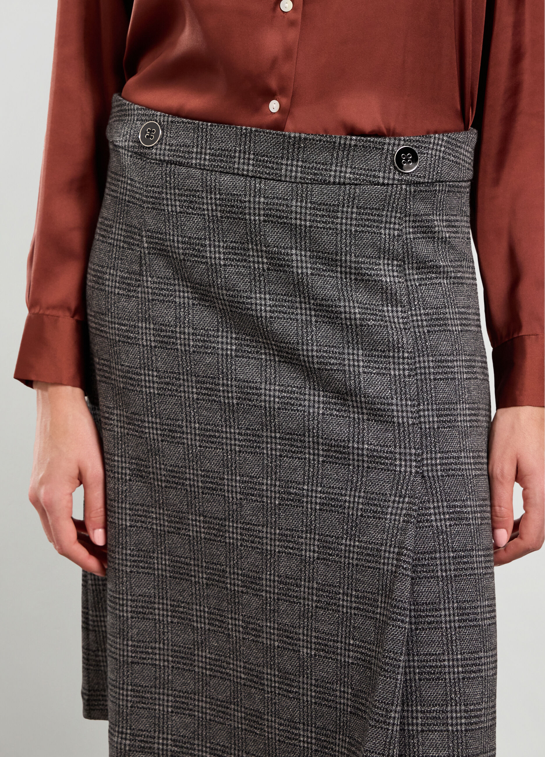 Gonna in maglia a quadri donna_2