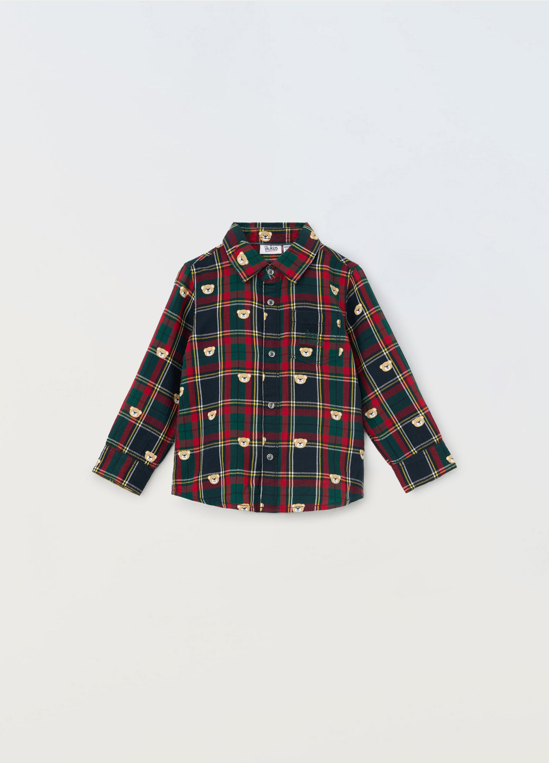 Camicia in puro cotone a quadri neonato_0