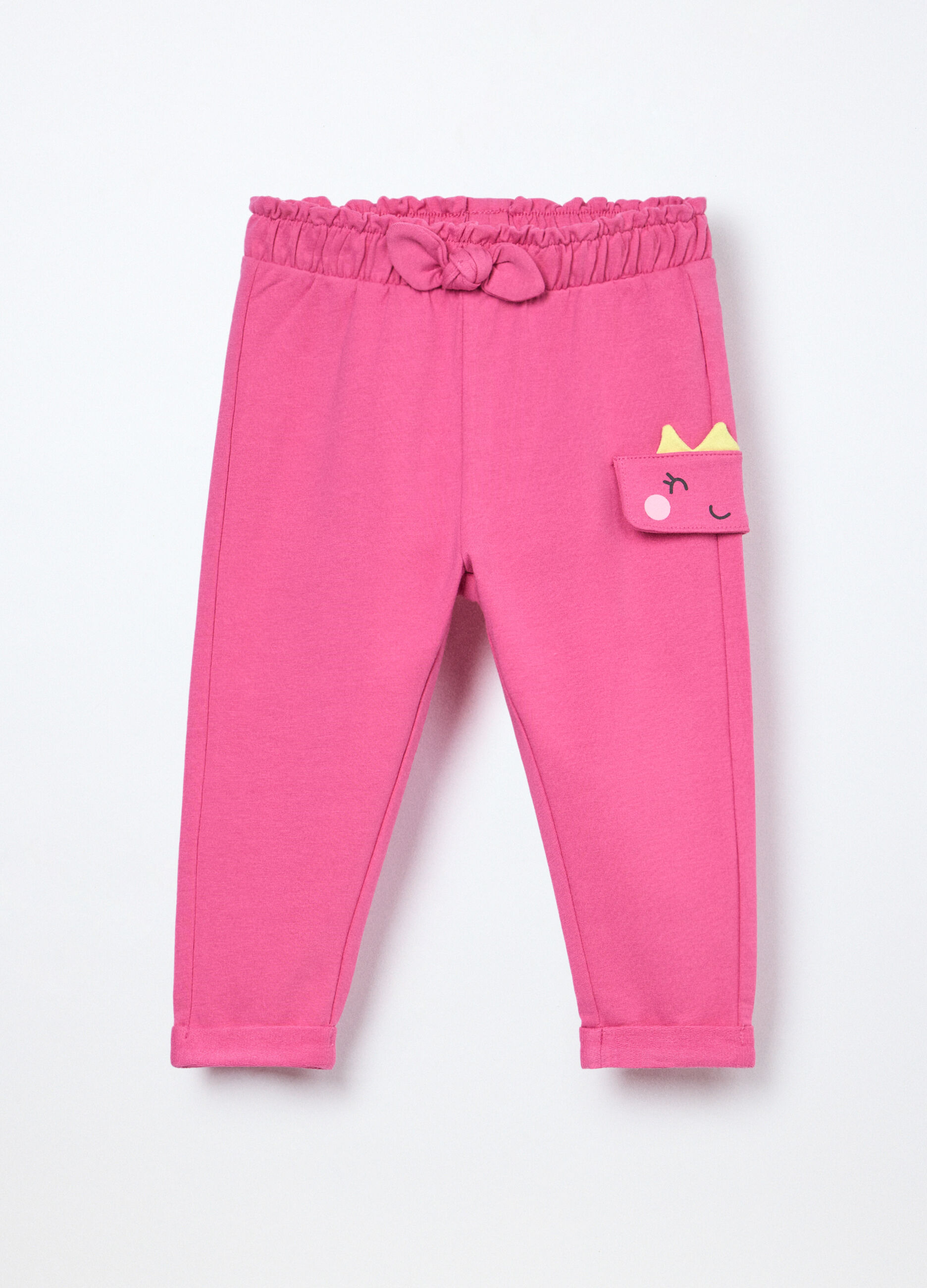 Jogger in french terry di cotone stretch neonata_0