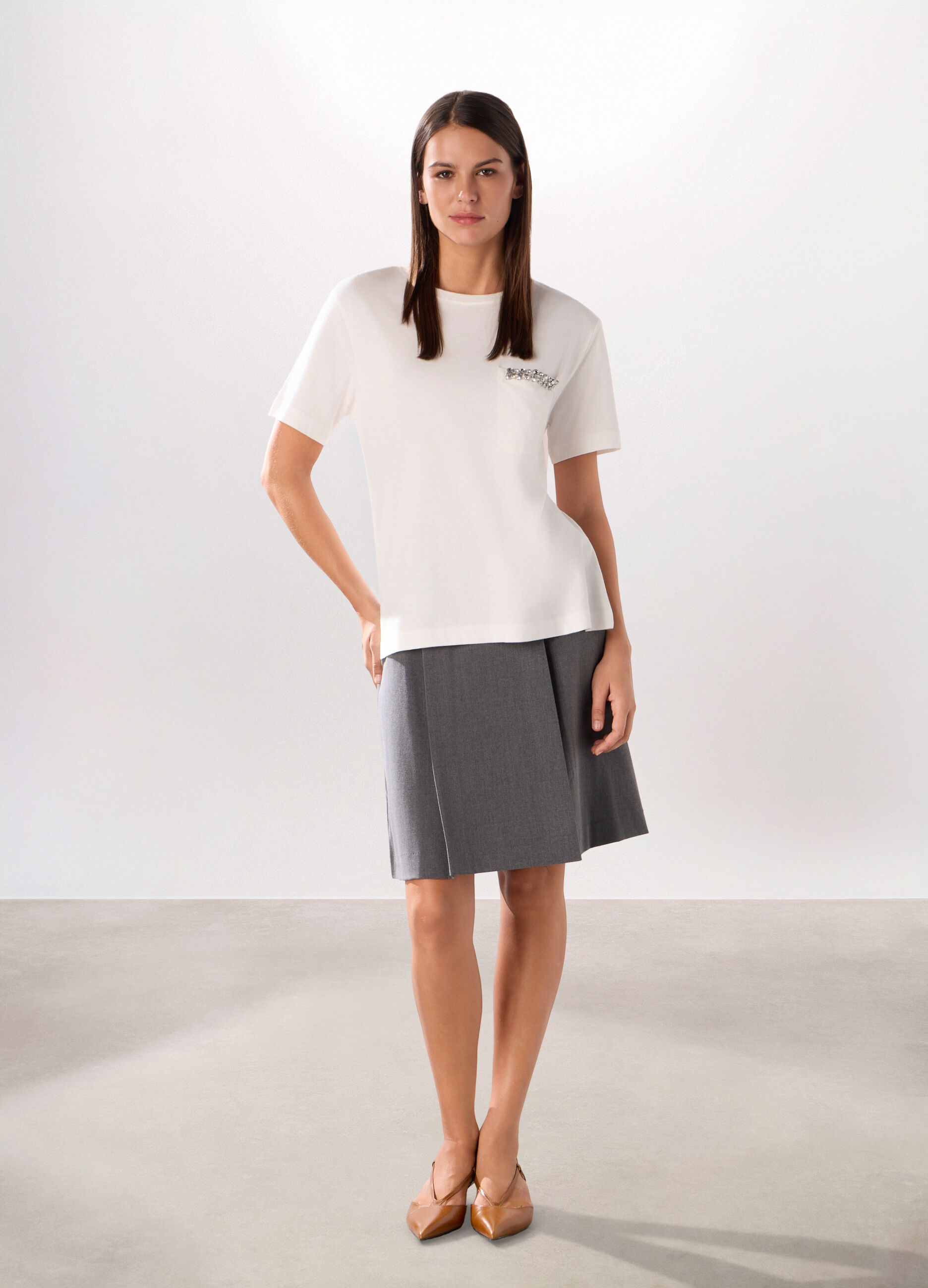 Gonna corta in poli-viscosa donna_0