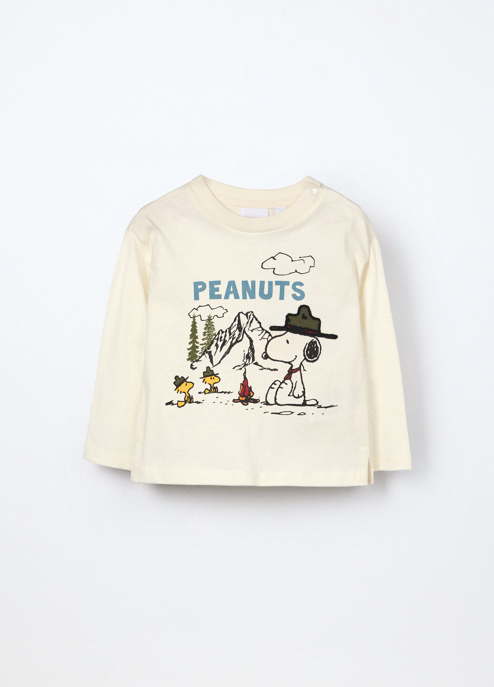 T-shirt Snoopy in jersey di puro cotone neonato_0