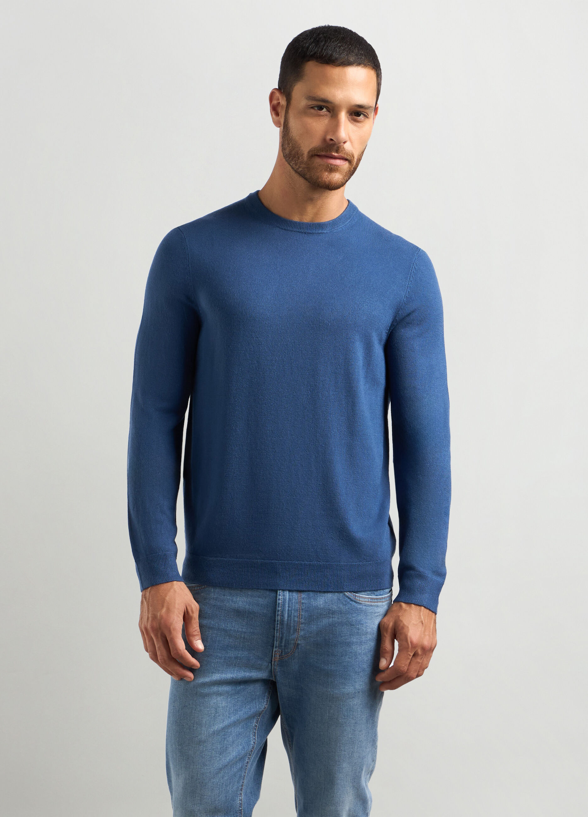 Maglione girocollo maglia rasata uomo_0