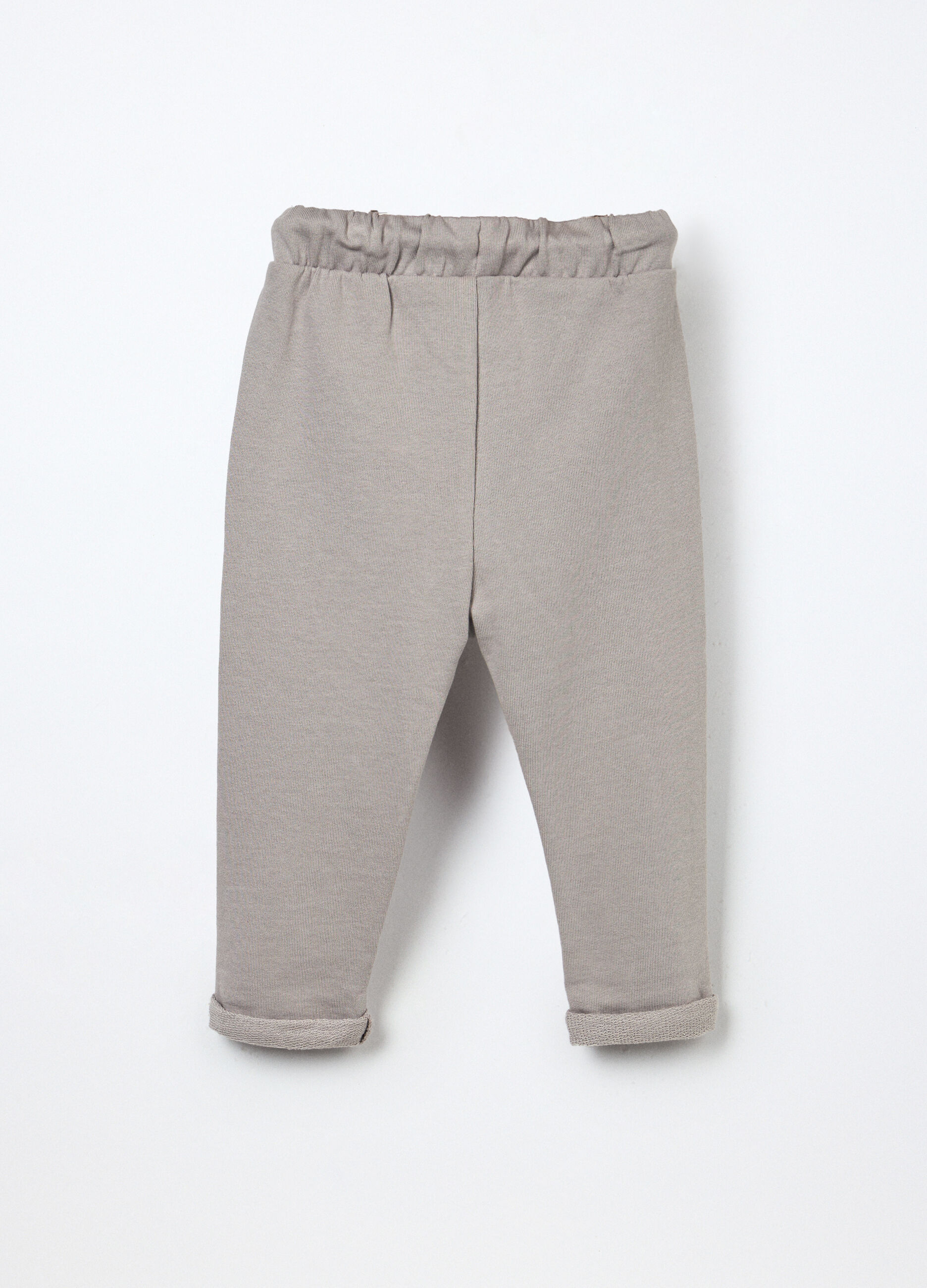 Pantaloni in french terry di puro cotone neonato_1