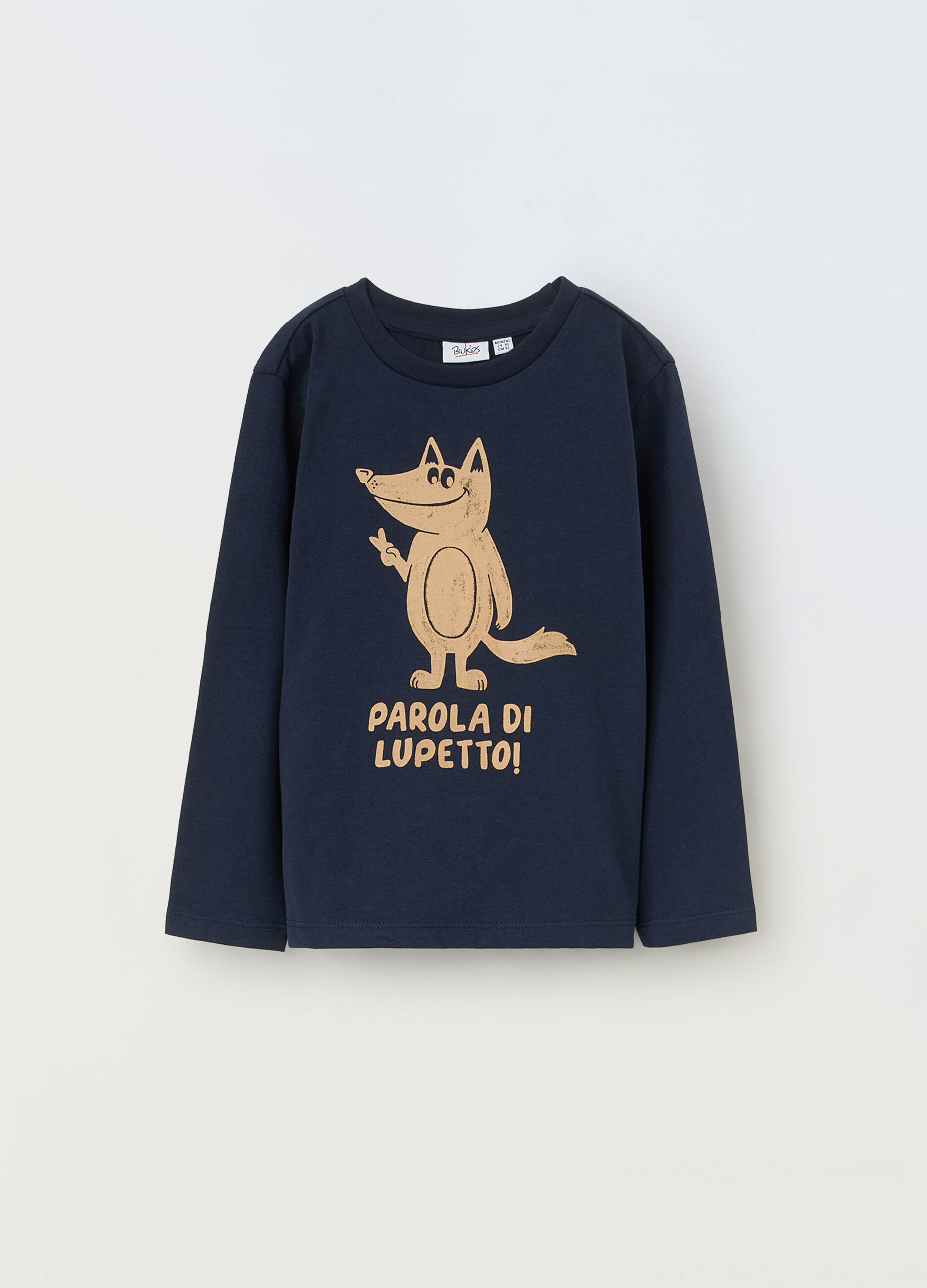 T-shirt a maniche lunghe in puro cotone neonato_0