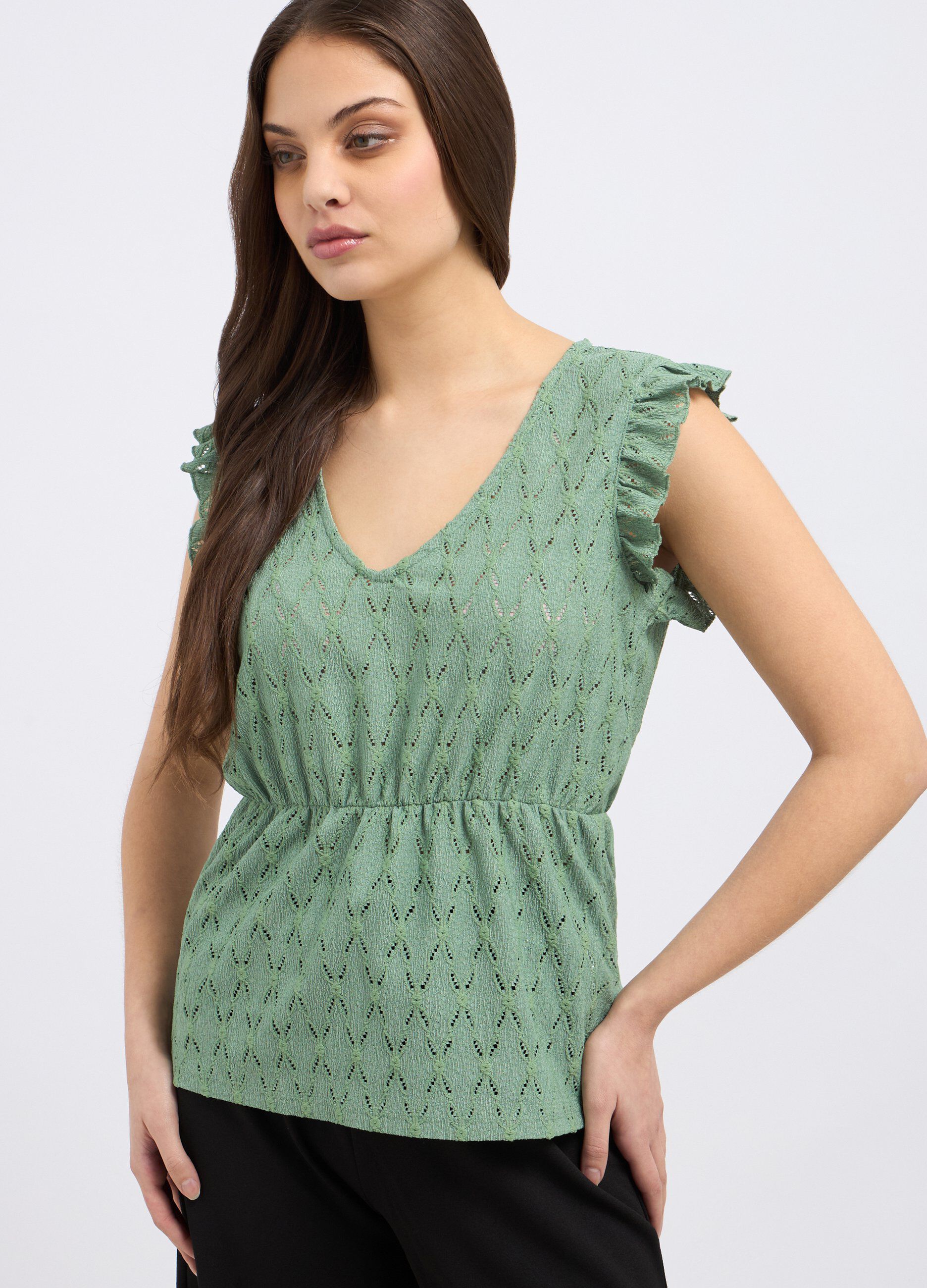 Blusa con rouches donna_2
