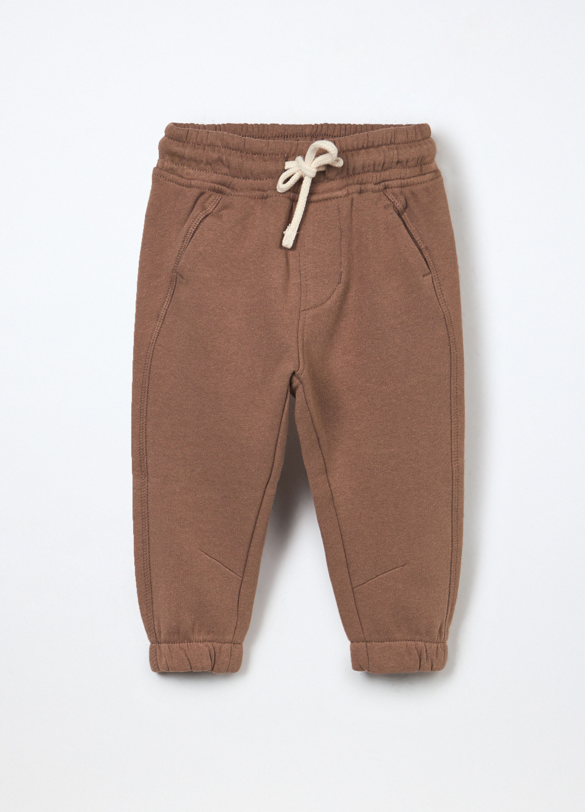 Pantaloni in french terry di puro cotone neonato_0