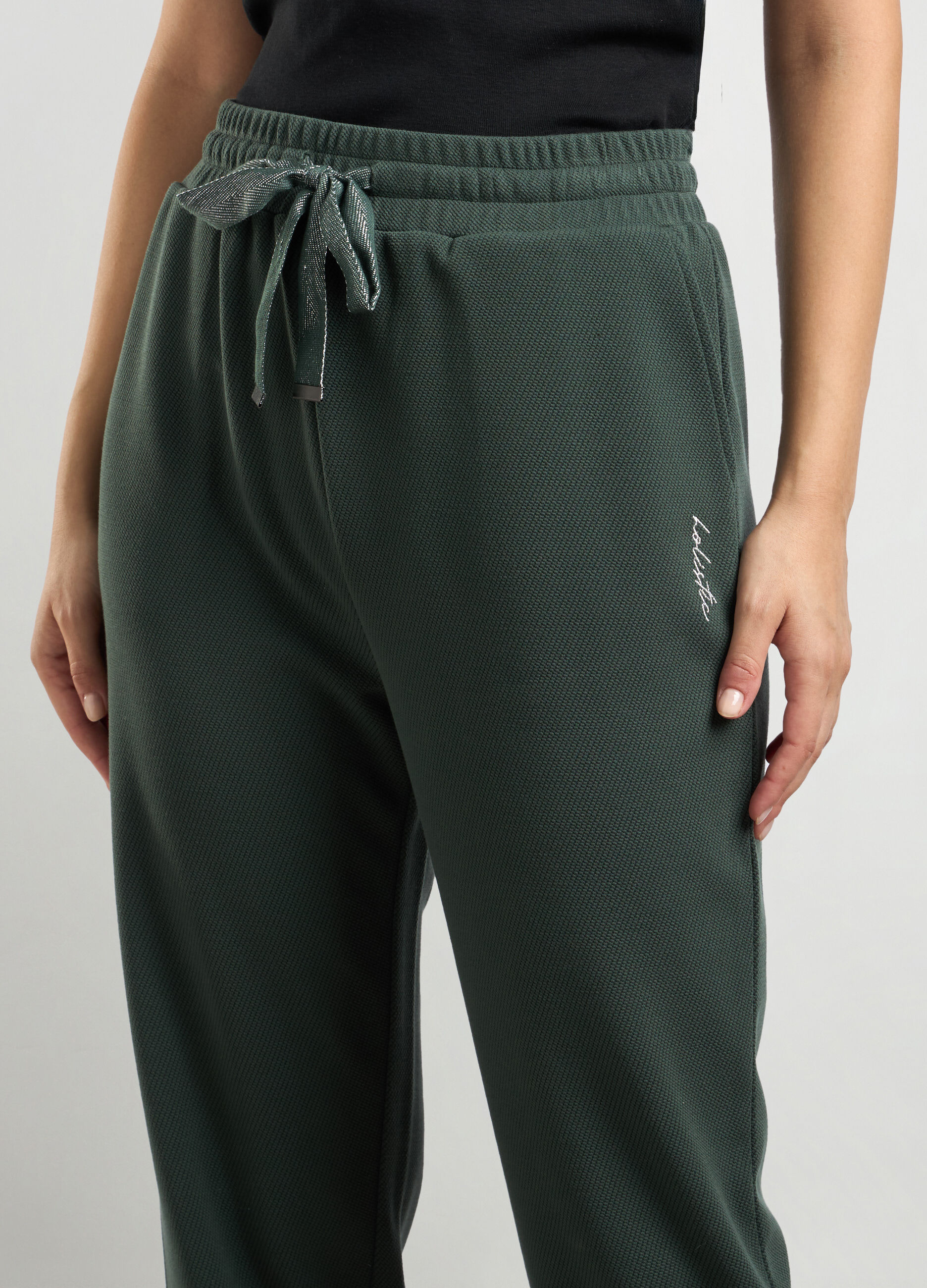 Joggers in misto viscosa piquet donna_2