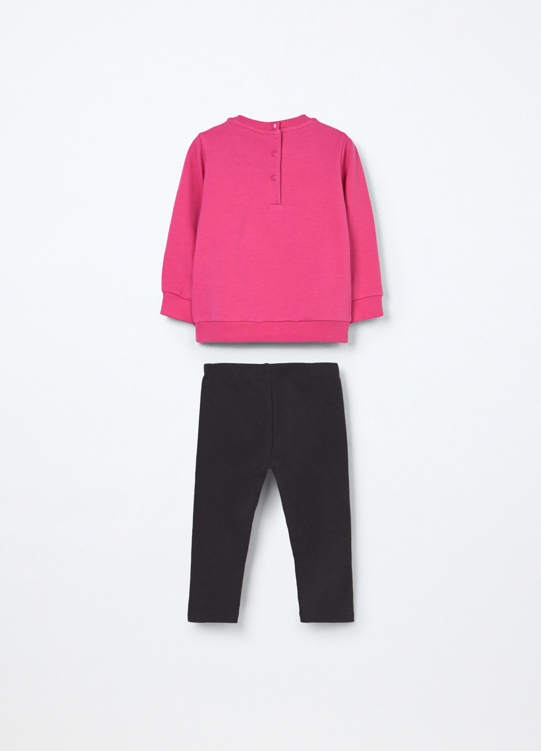 Jogging set in french terry di cotone stretch neonata_1