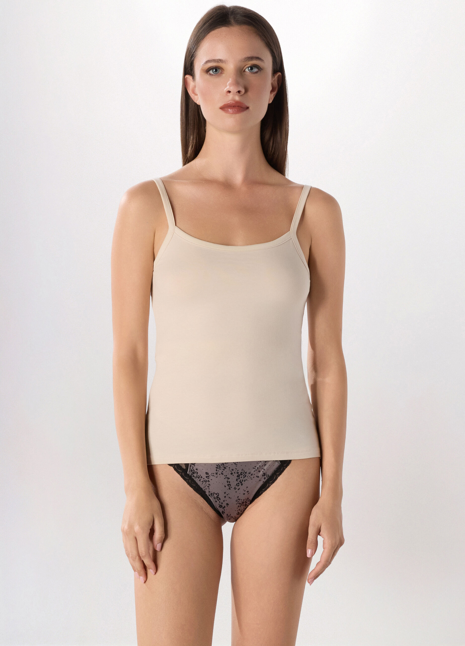 Canotta in intima in cotone stretch donna_0