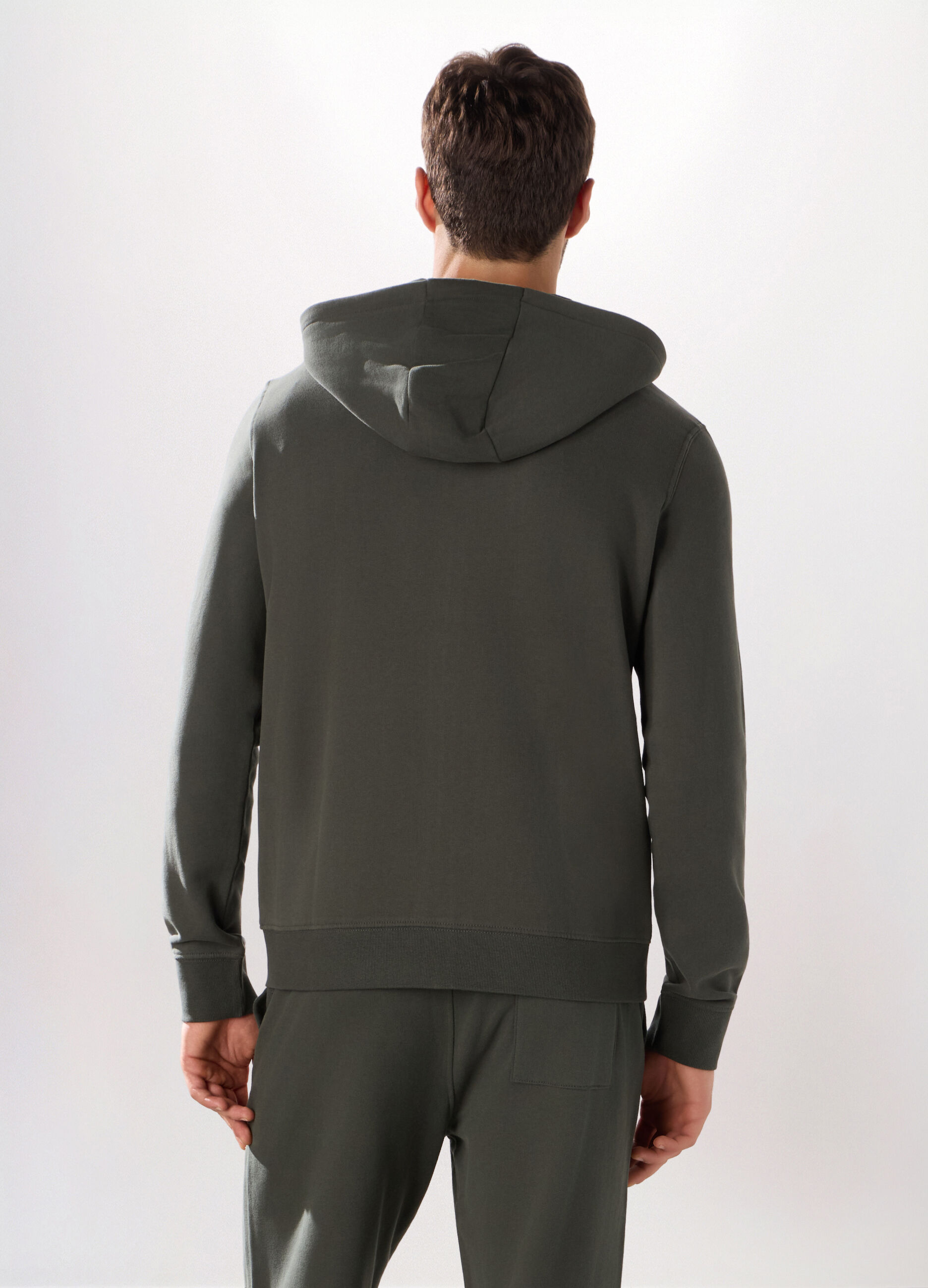 Felpa con cappuccio in puro cotone uomo_1