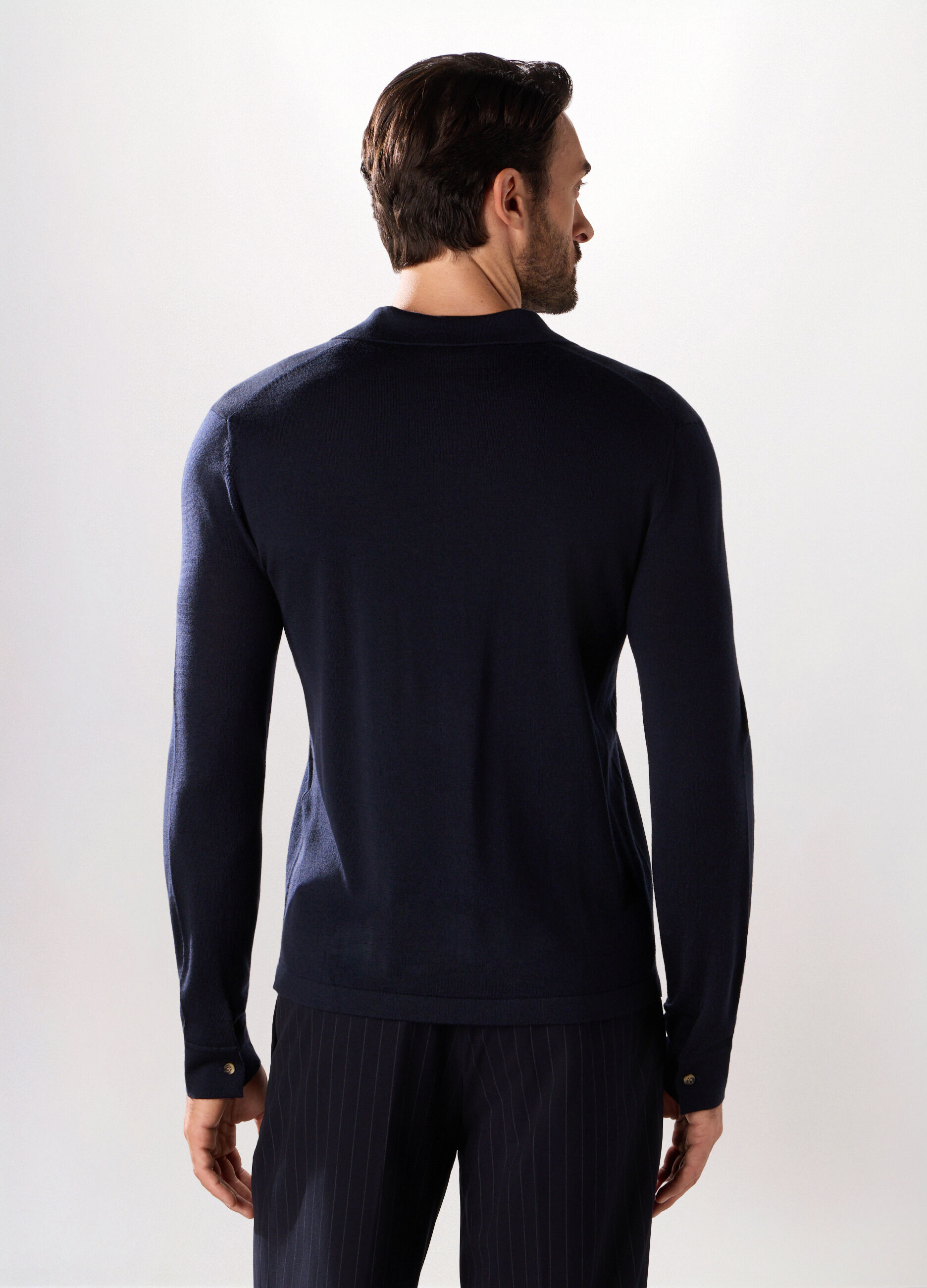 Polo in maglia di lana merino uomo_1